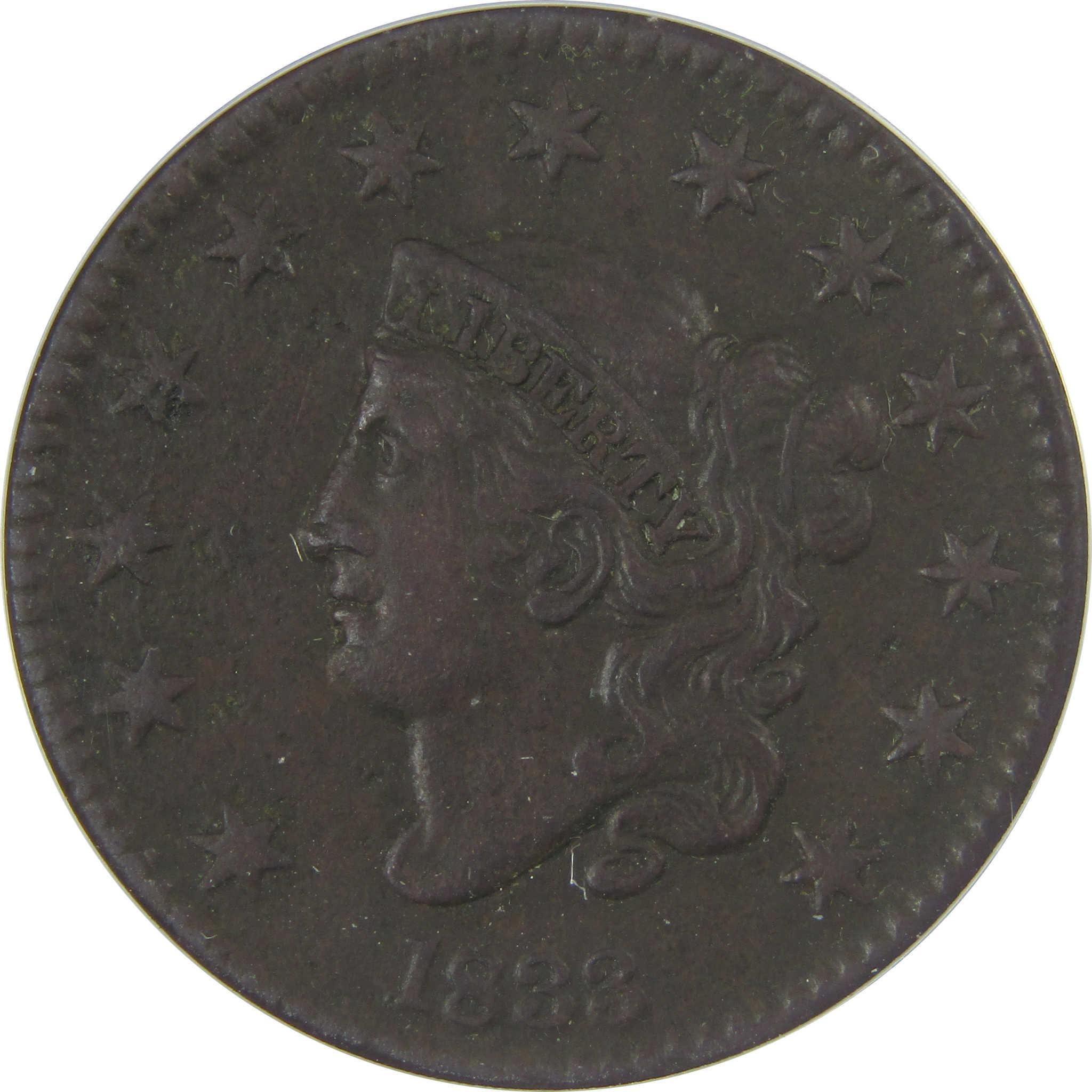 1833 Coronet Head Large Cent EF 40 Details ANACS Copper SKU:CPC1142