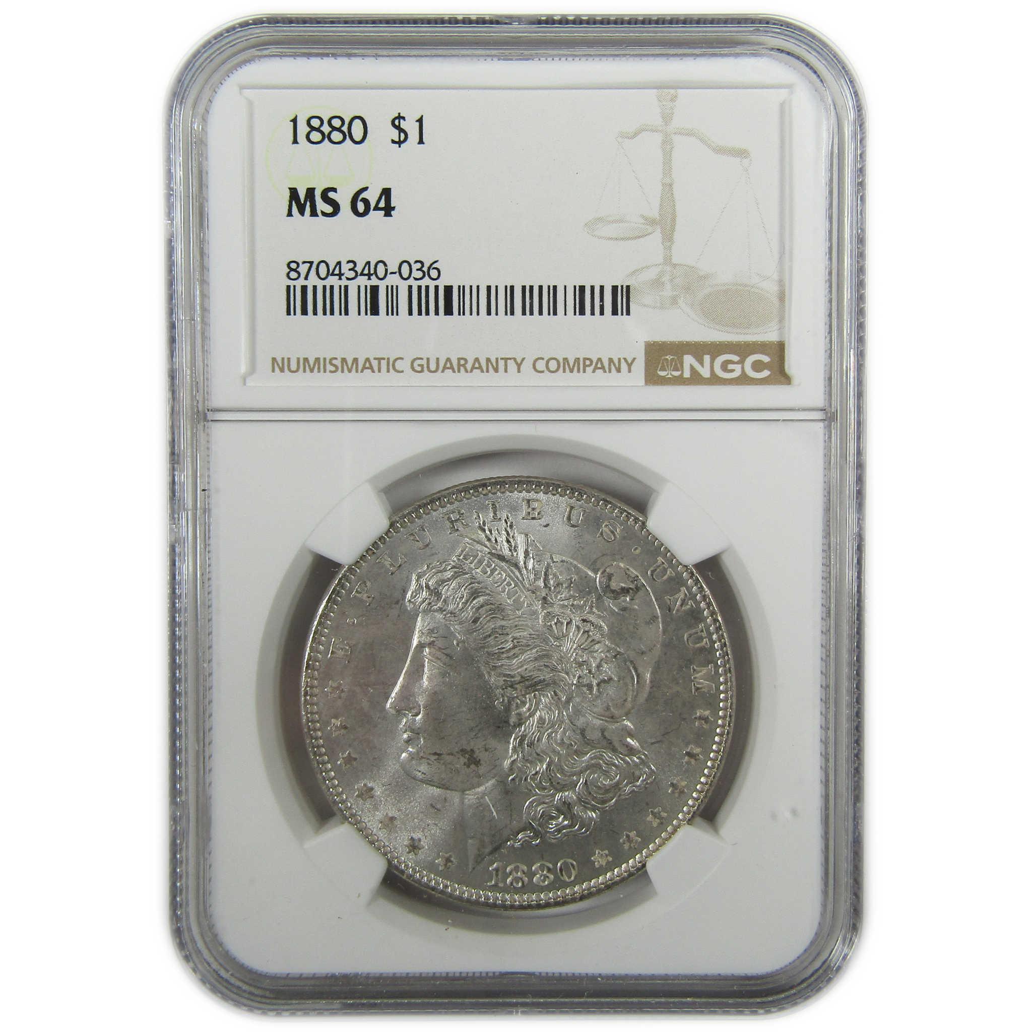 1880 Morgan Silver Dollar MS 64 NGC Uncirculated $1 Coin SKU:I27532 - Morgan coin - Morgan silver dollar - Morgan silver dollar for sale - Profile Coins & Collectibles