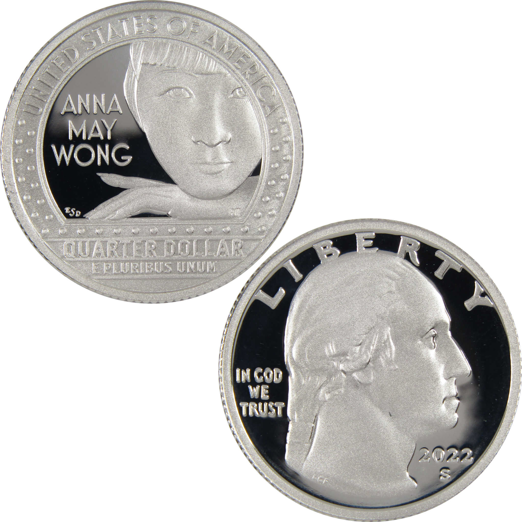 2022 S Anna May Wong American Women Quarter .999 Silver 25c Proof Coin