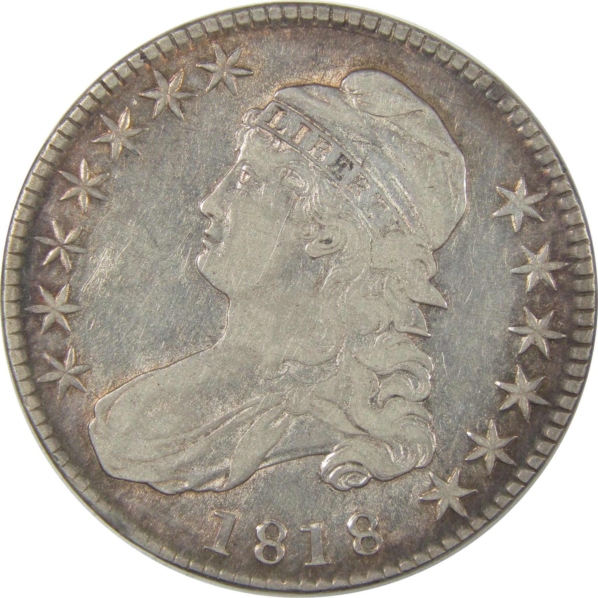 1818 Capped Bust Half Dollar XF EF Extremely Fine Silver SKU:I21202