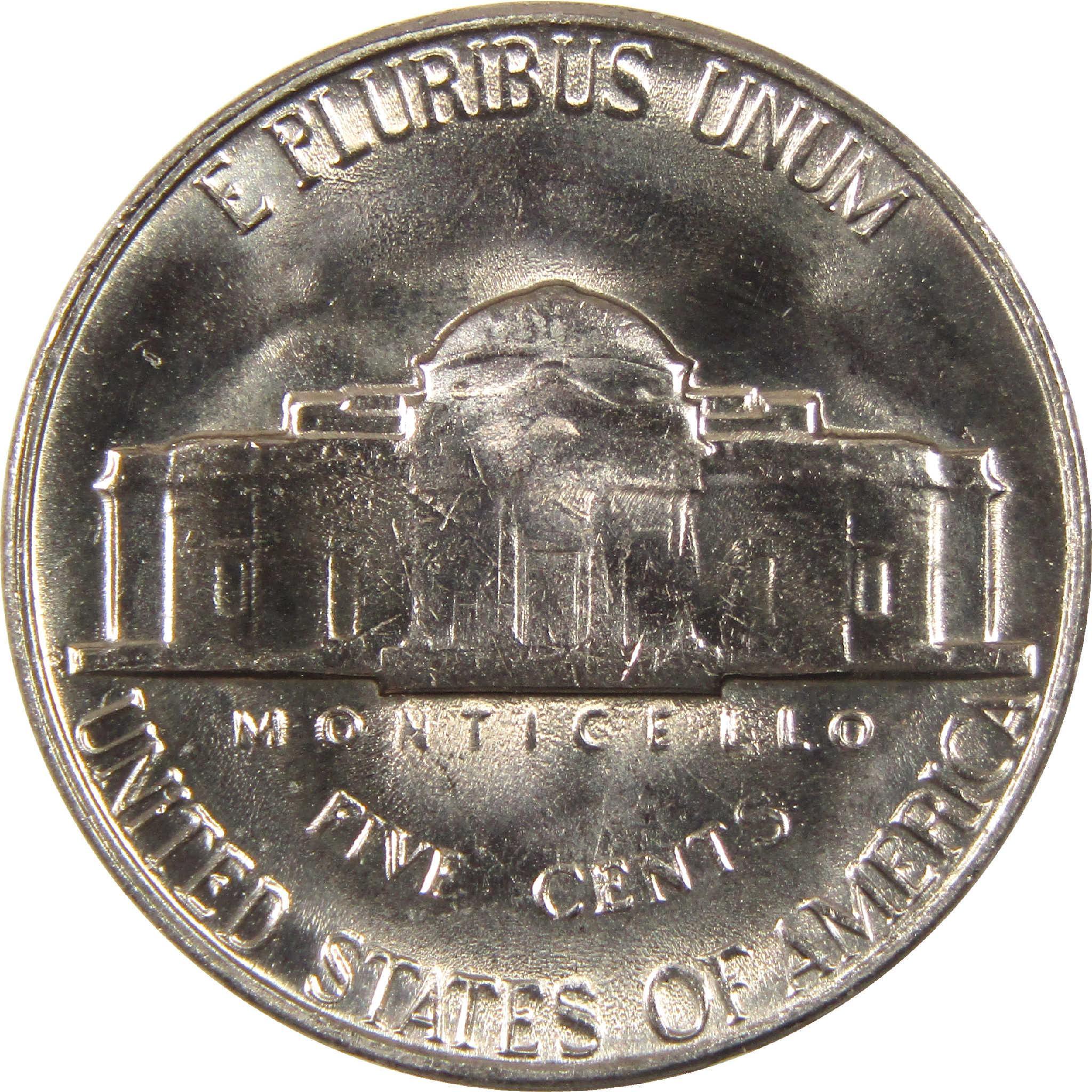 US nickel coin reverse showing Monticello, inscription E Pluribus Unum, and Five Cents text