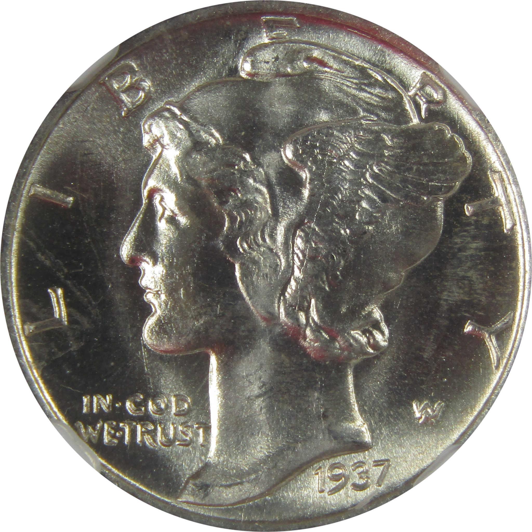 1937 S Mercury Dime MS 66 FB NGC Silver Uncirculated SKU:I23191