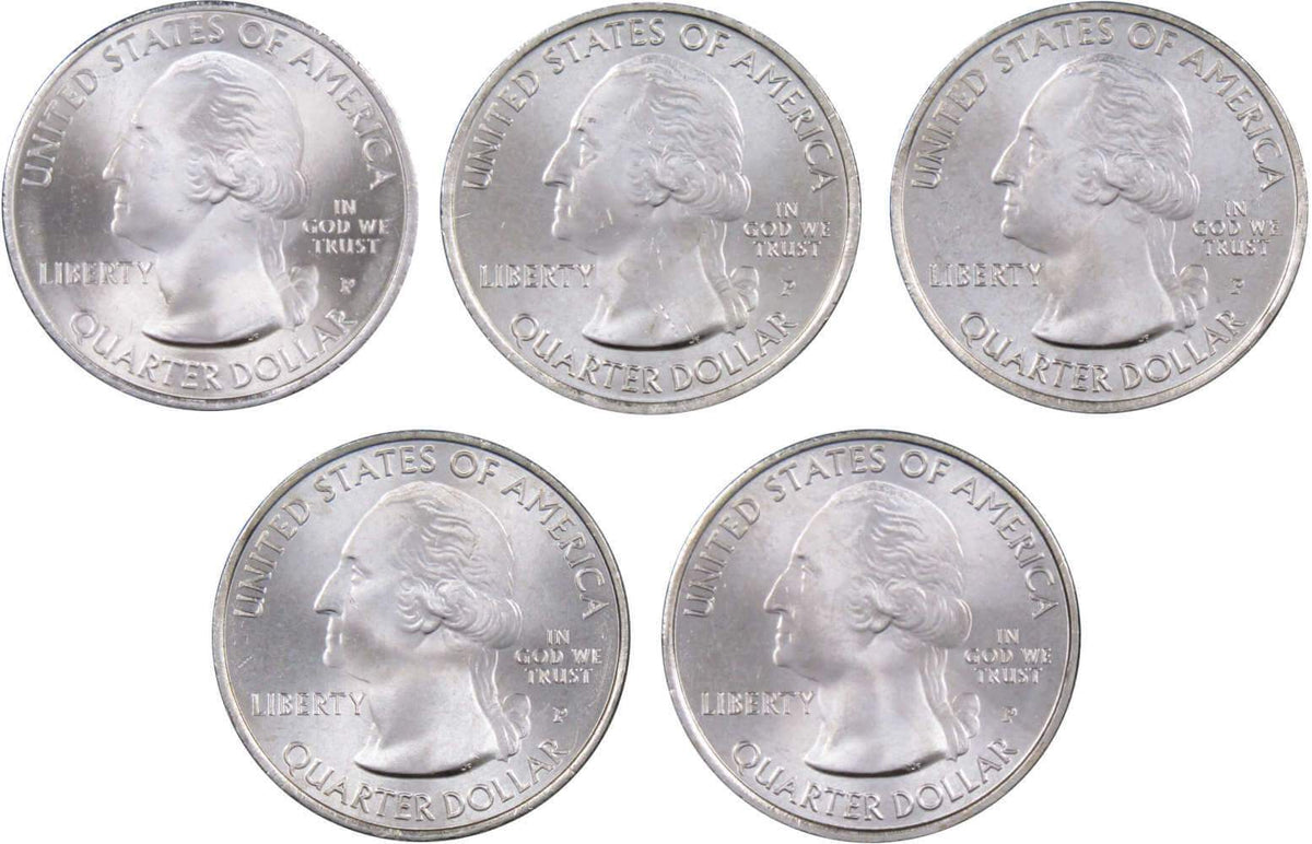 2013 P Quarter 5 Coin Set Clad Uncirculated Mint State 25c Collectible