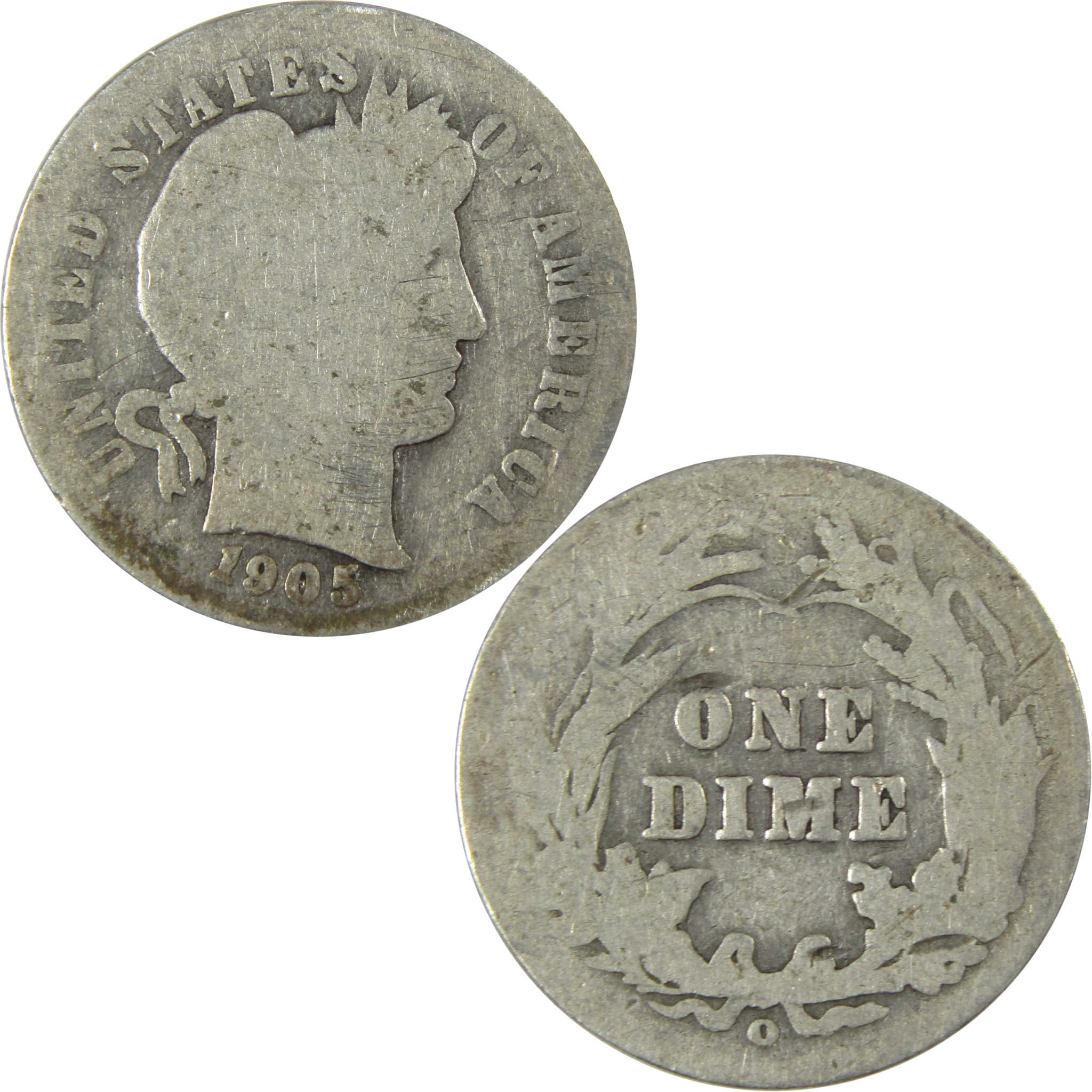 1905 O Micro O Barber Silver Dime AG About Good Details SKU:I26620