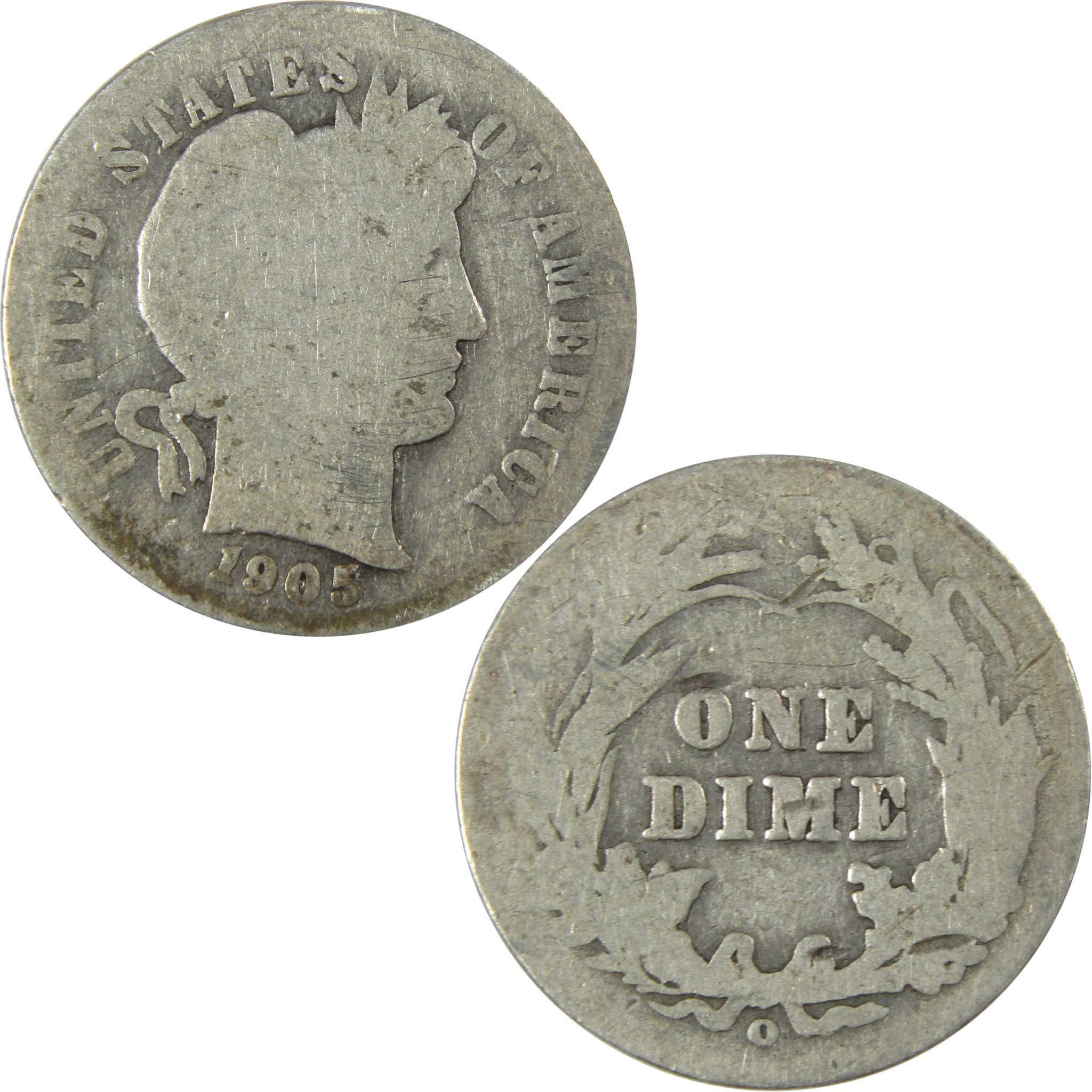 1905 O Micro O Barber Silver Dime AG About Good Details SKU:I26620
