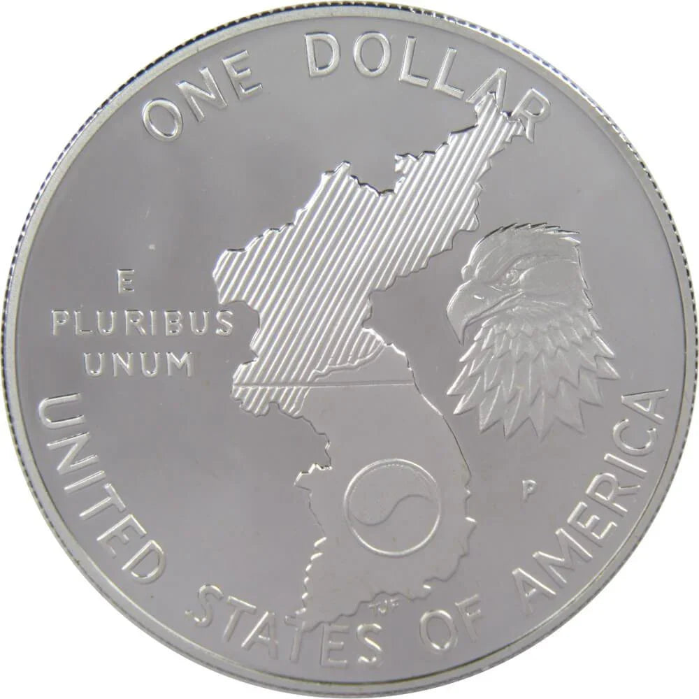 1991 P Korean War Memorial Commemorative Silver Dollar Proof $1 Coin
