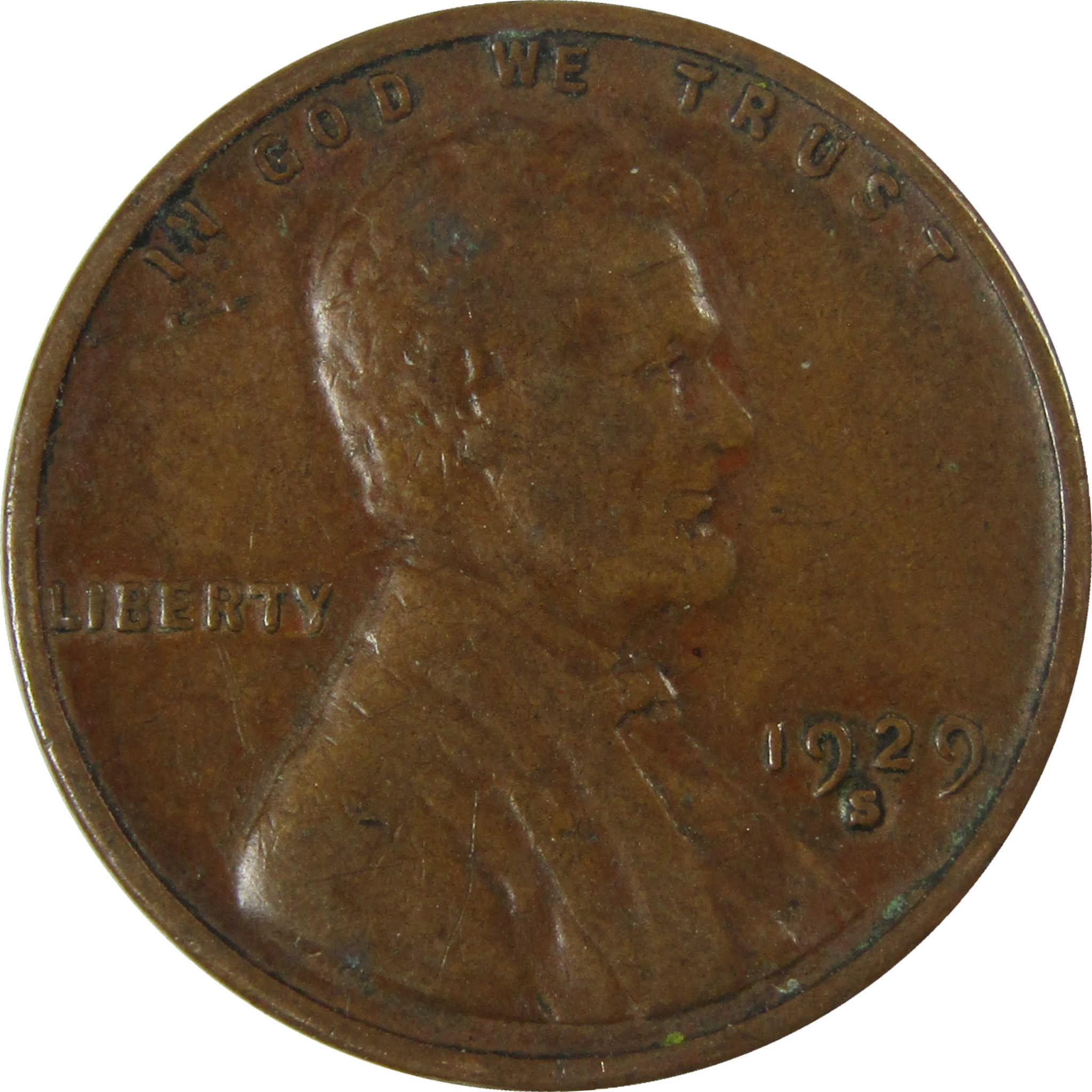 1929 S Lincoln Wheat Cent VF Very Fine Penny 1c Coin SKU:I26674