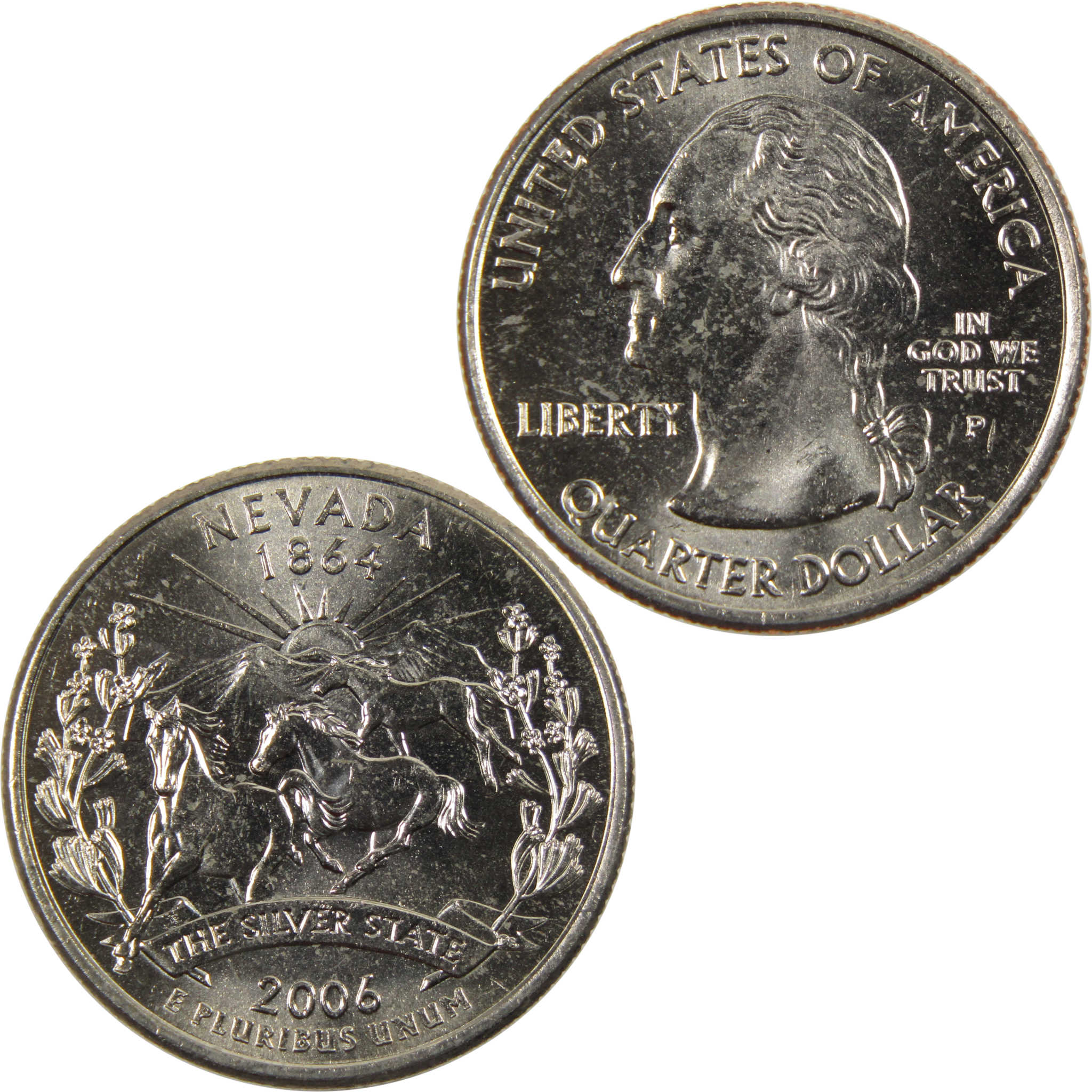 2006 P Nevada State Quarter BU Uncirculated Clad 25c Coin