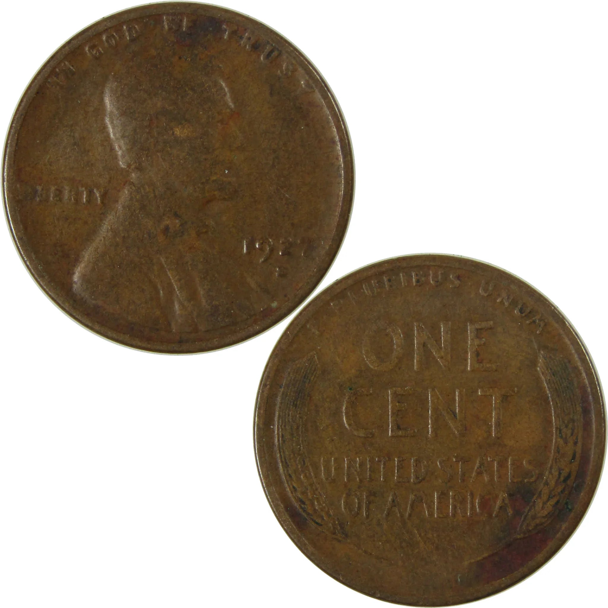 1927 S Lincoln Wheat Cent F Fine Penny 1c Coin Collectible SKU:I26682