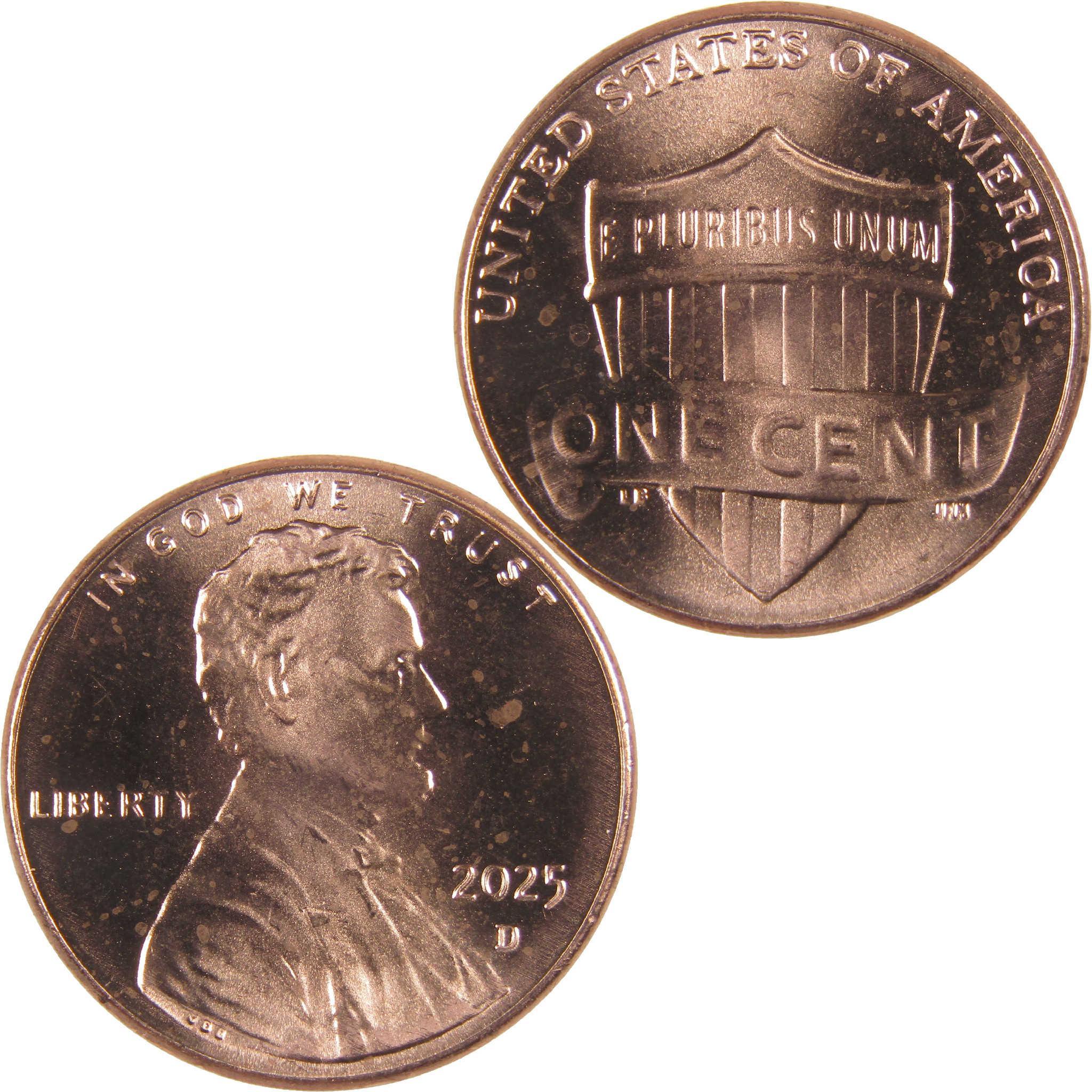2025 D Lincoln Shield Cent Uncirculated Penny 1c Coin