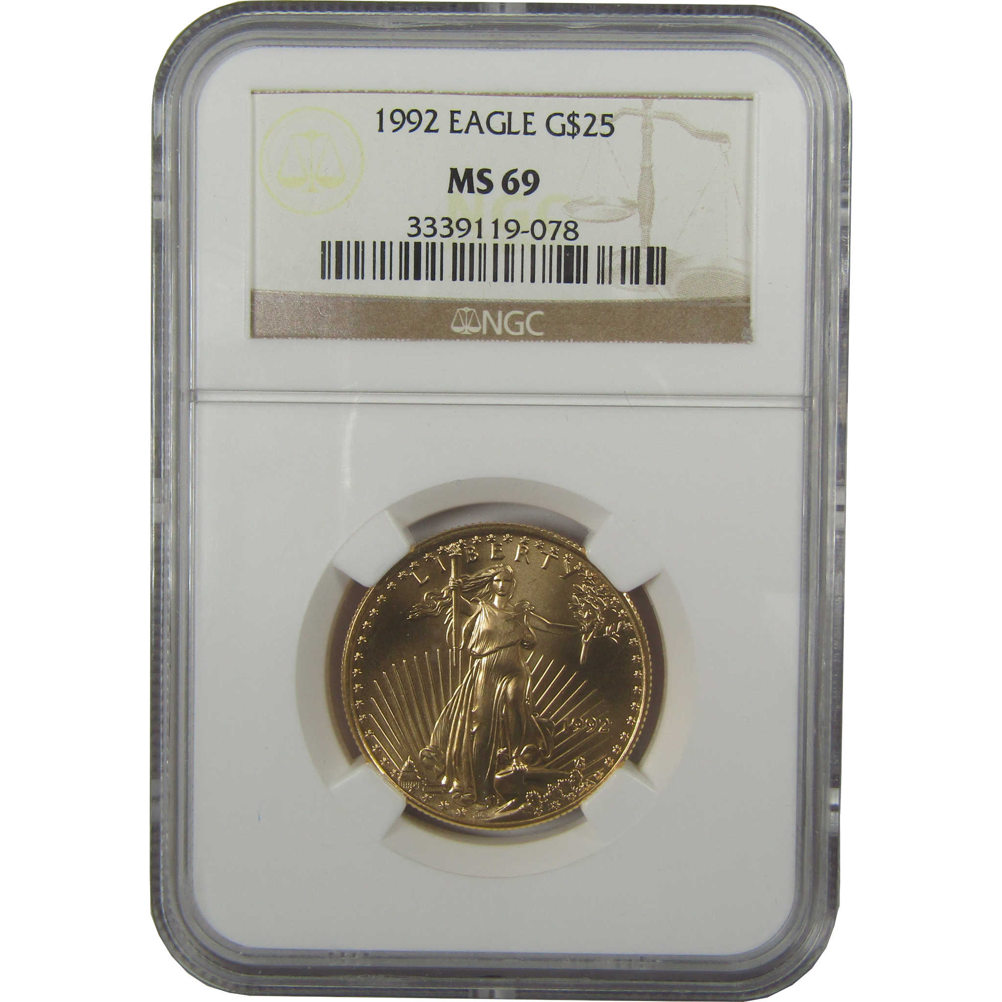 1992 American Eagle MS 69 NGC 1/2 oz .9167 Gold Bullion SKU:CPC0836