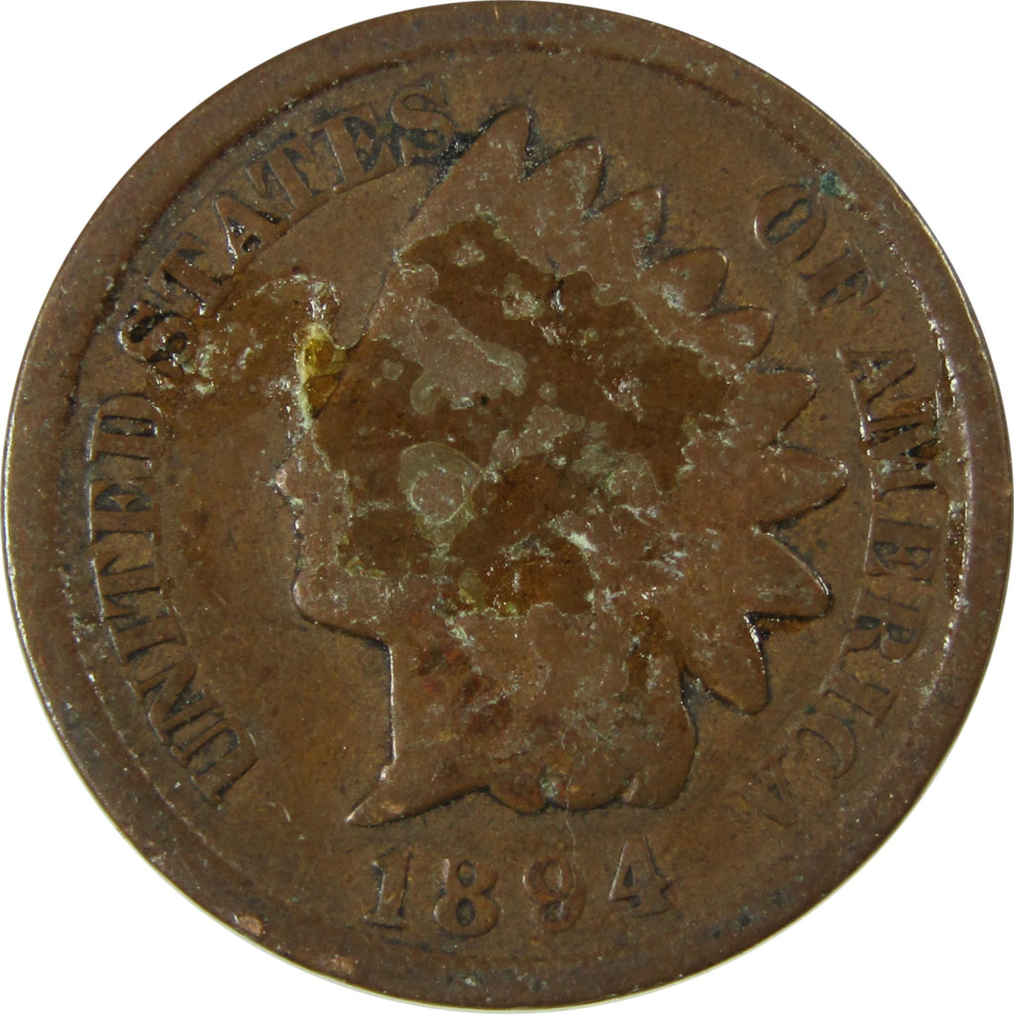 1894 Indian Head Cent G Good Penny 1c Coin Collectible SKU:I26539