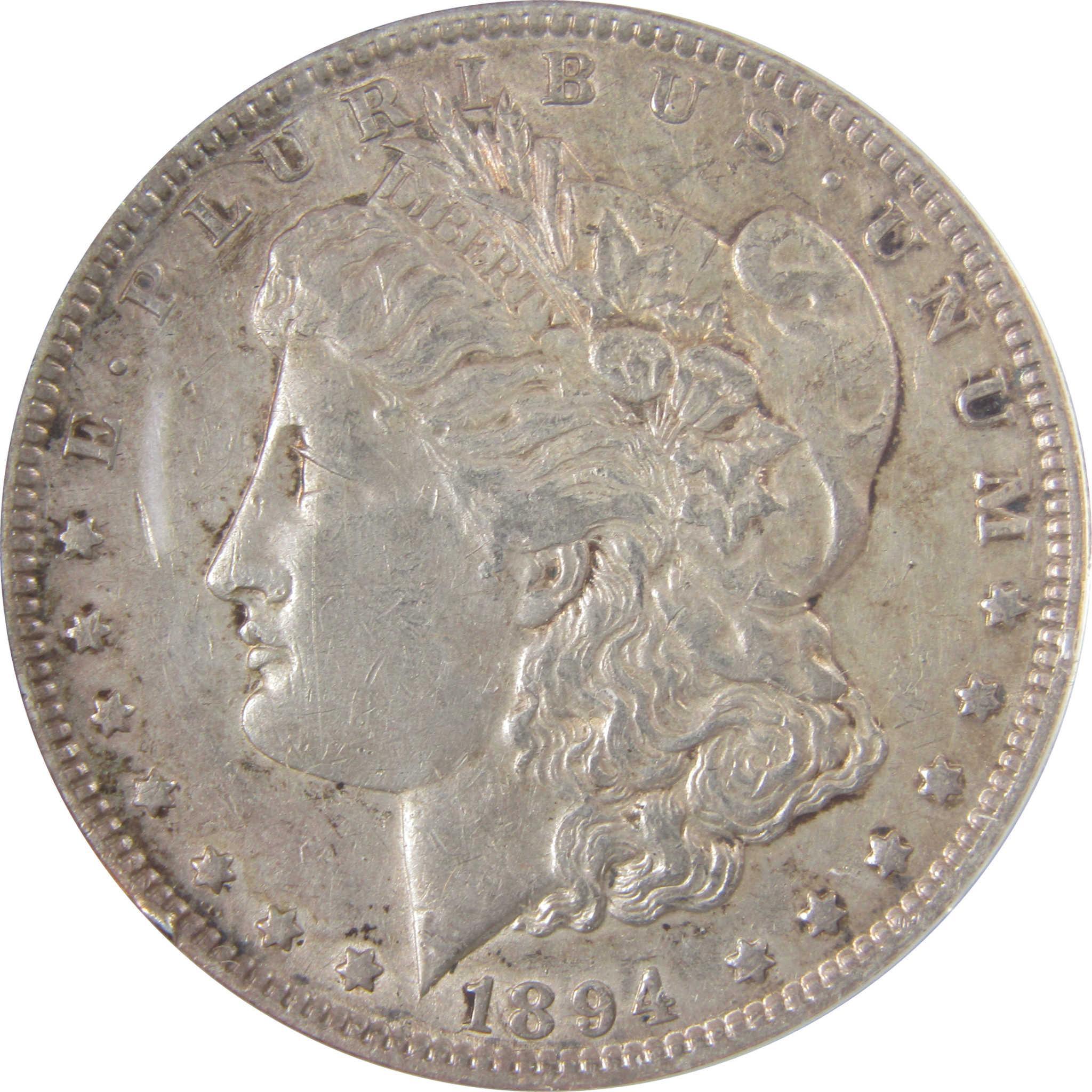 1894 Morgan Silver Dollar AU 50 Details ANACS $1 Coin SKU:I25427 - Morgan coin - Morgan silver dollar - Morgan silver dollar for sale - Profile Coins & Collectibles