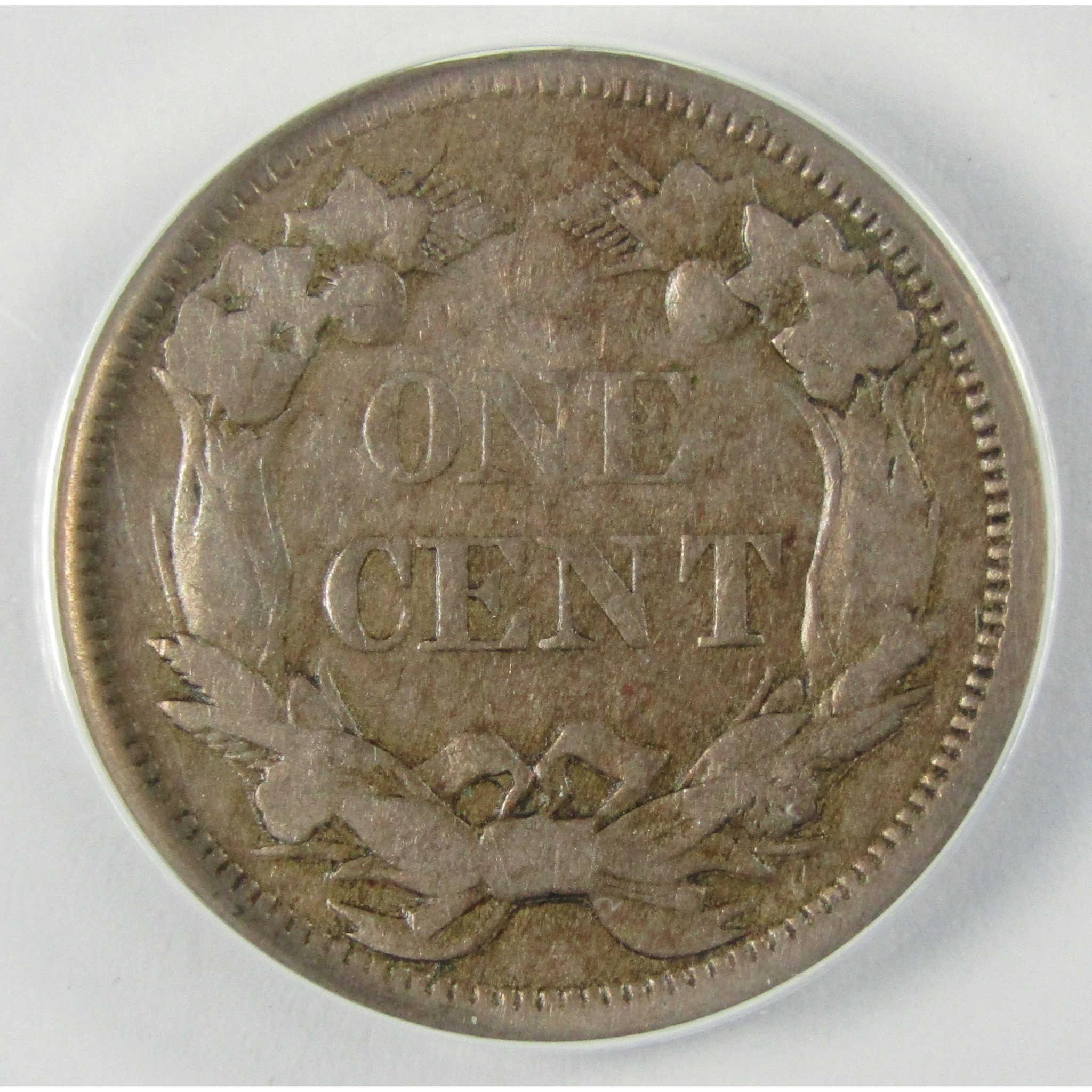 1858 Small Letters Flying Eagle Cent F 12 ANACS Penny SKU:I25567