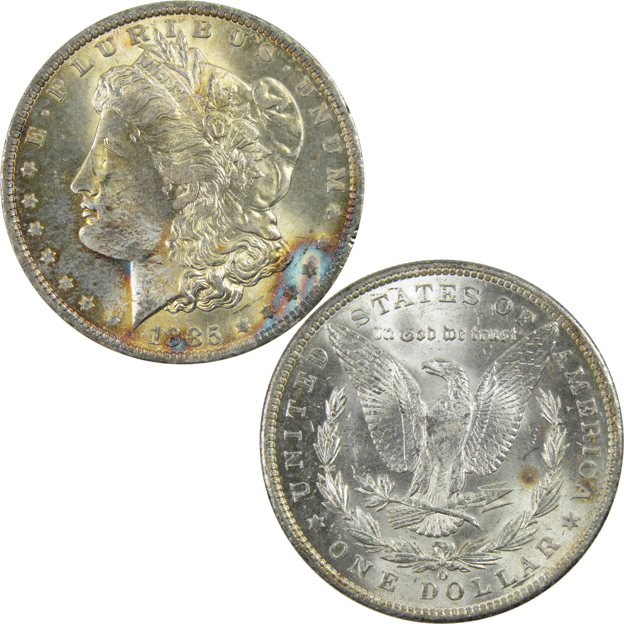 1885 O Morgan Dollar BU Choice Uncirculated Silver $1 Toned SKU:I13433