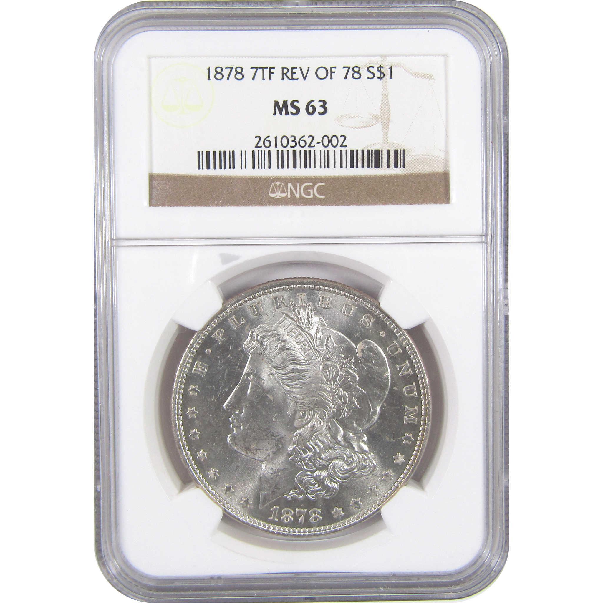 1878 7TF Rev 78 Morgan Dollar MS 63 NGC Silver $1 Coin SKU:I17736 - Morgan coin - Morgan silver dollar - Morgan silver dollar for sale - Profile Coins & Collectibles