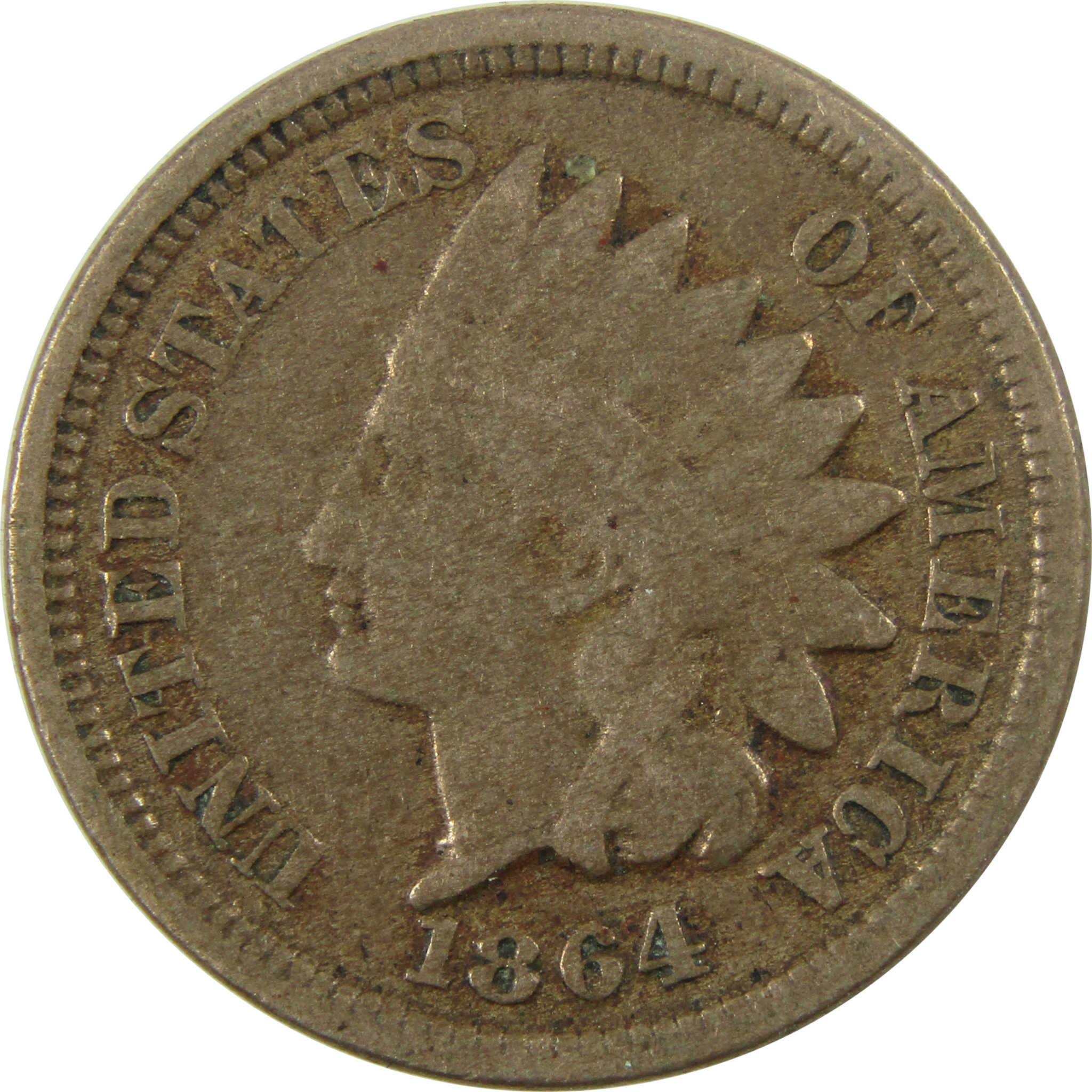 1864 Indian Head Copper-Nickel Cent G Good Penny 1c Coin SKU:CP1131