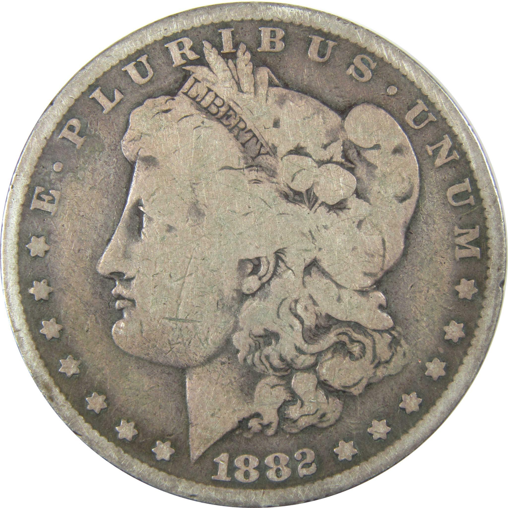 1882 O/S Morgan Silver Dollar VG Very Good Details $1 Coin SKU:CP663 - Morgan coin - Morgan silver dollar - Morgan silver dollar for sale - Profile Coins & Collectibles