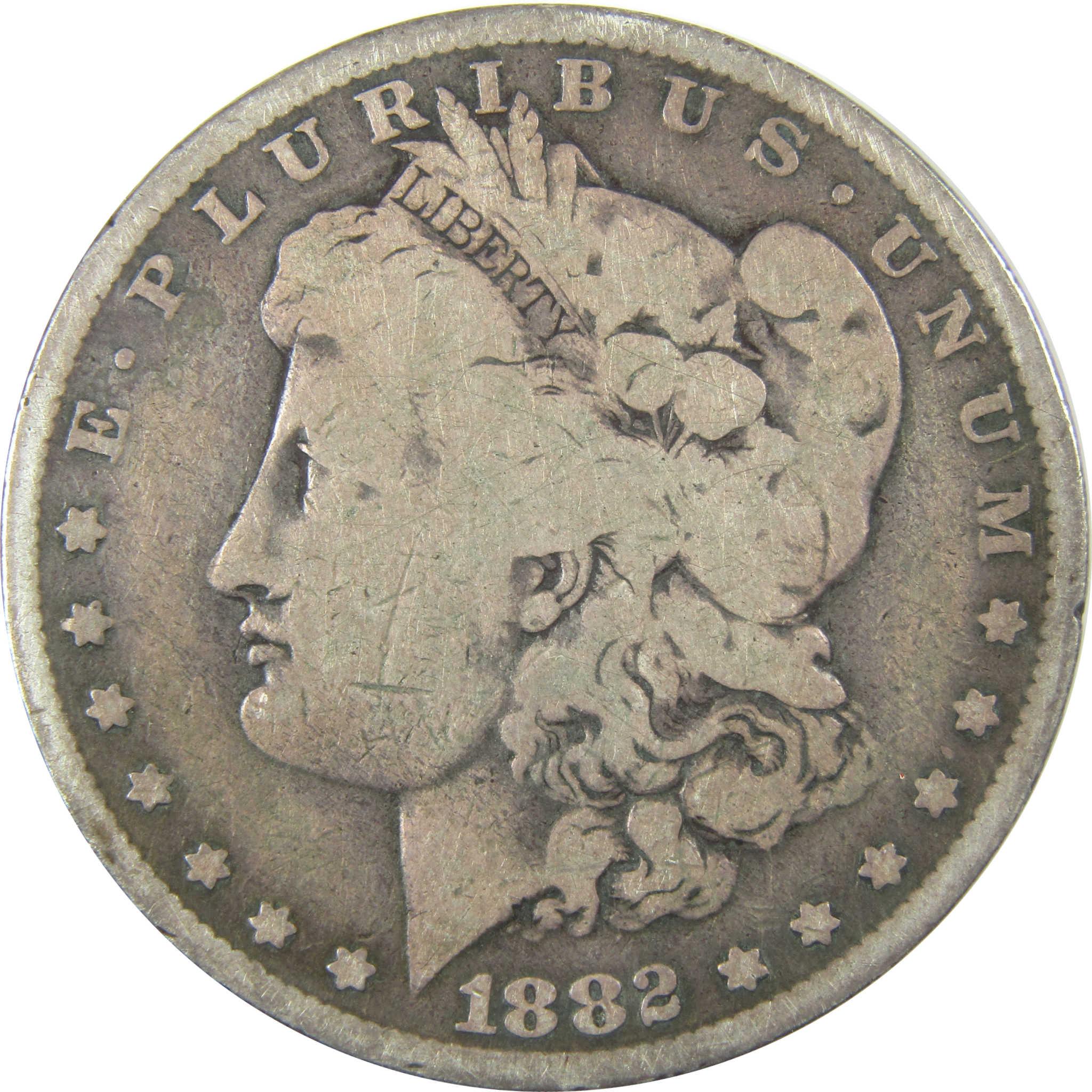 1882 O/S Morgan Silver Dollar VG Very Good Details $1 Coin SKU:CP663 - Morgan coin - Morgan silver dollar - Morgan silver dollar for sale - Profile Coins & Collectibles