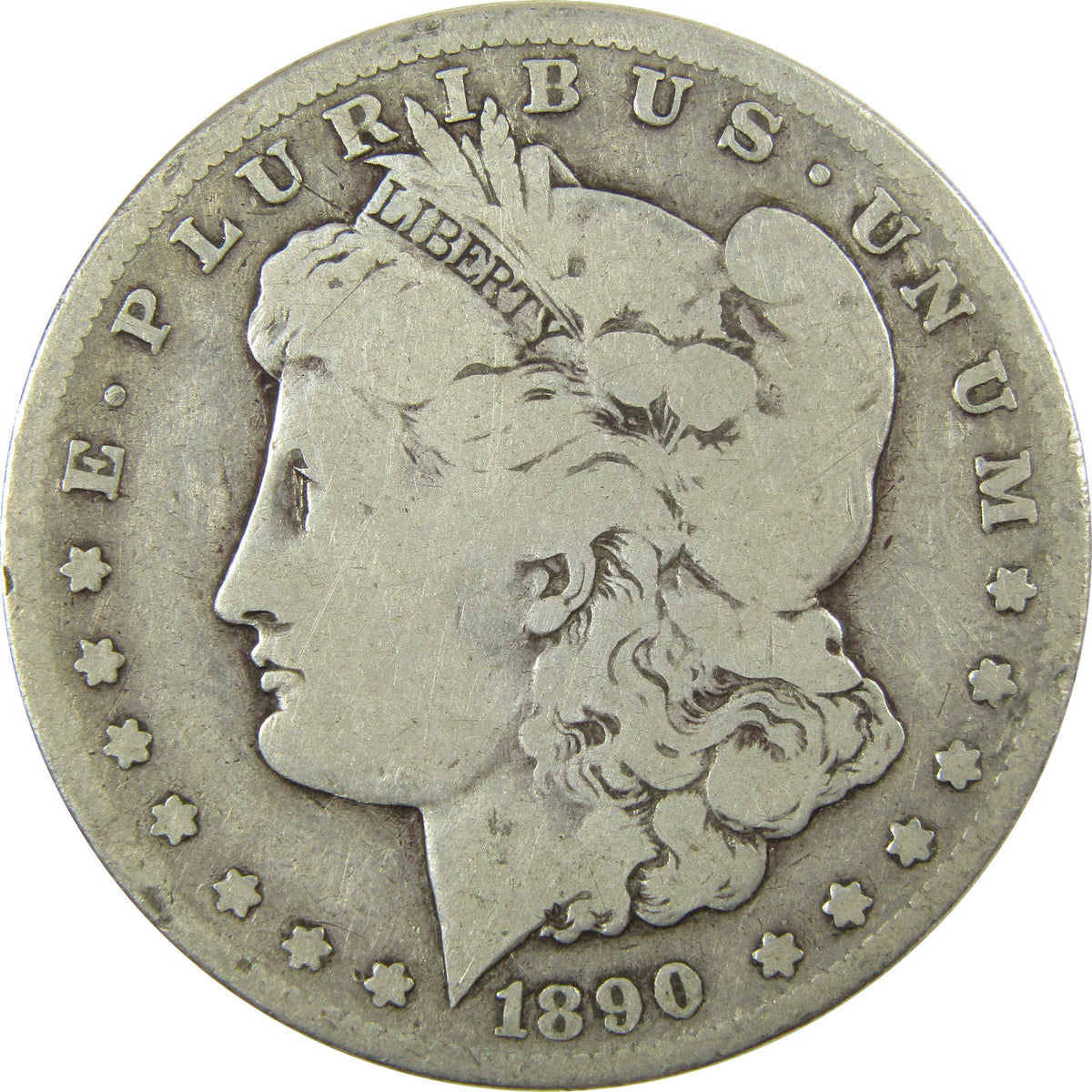 1890 CC Morgan Silver Dollar VG Very Good $1 Coin SKU:CP1725 - Morgan coin - Morgan silver dollar - Morgan silver dollar for sale - Profile Coins & Collectibles