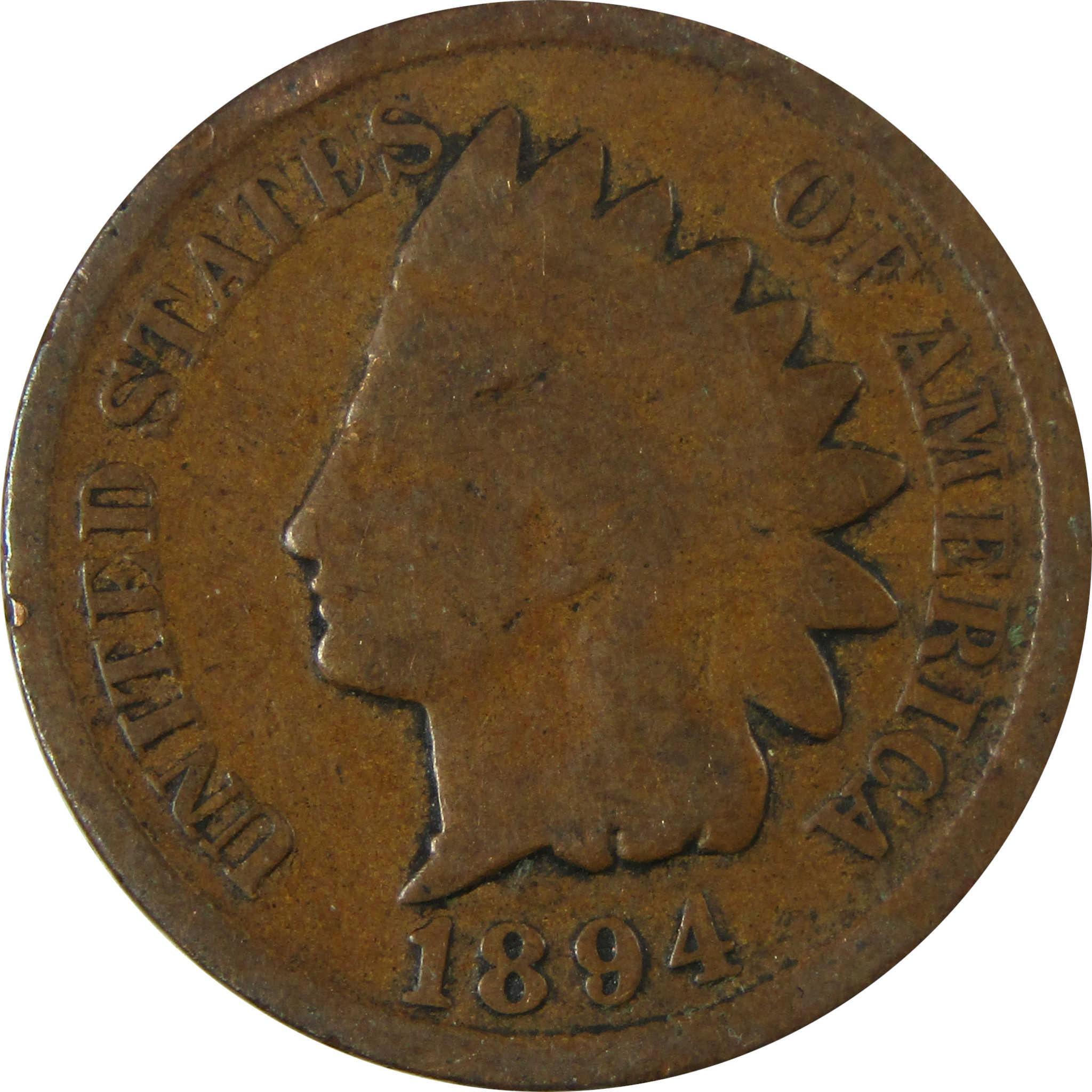 1894 Indian Head Cent G Good Penny 1c Coin Collectible SKU:I26546