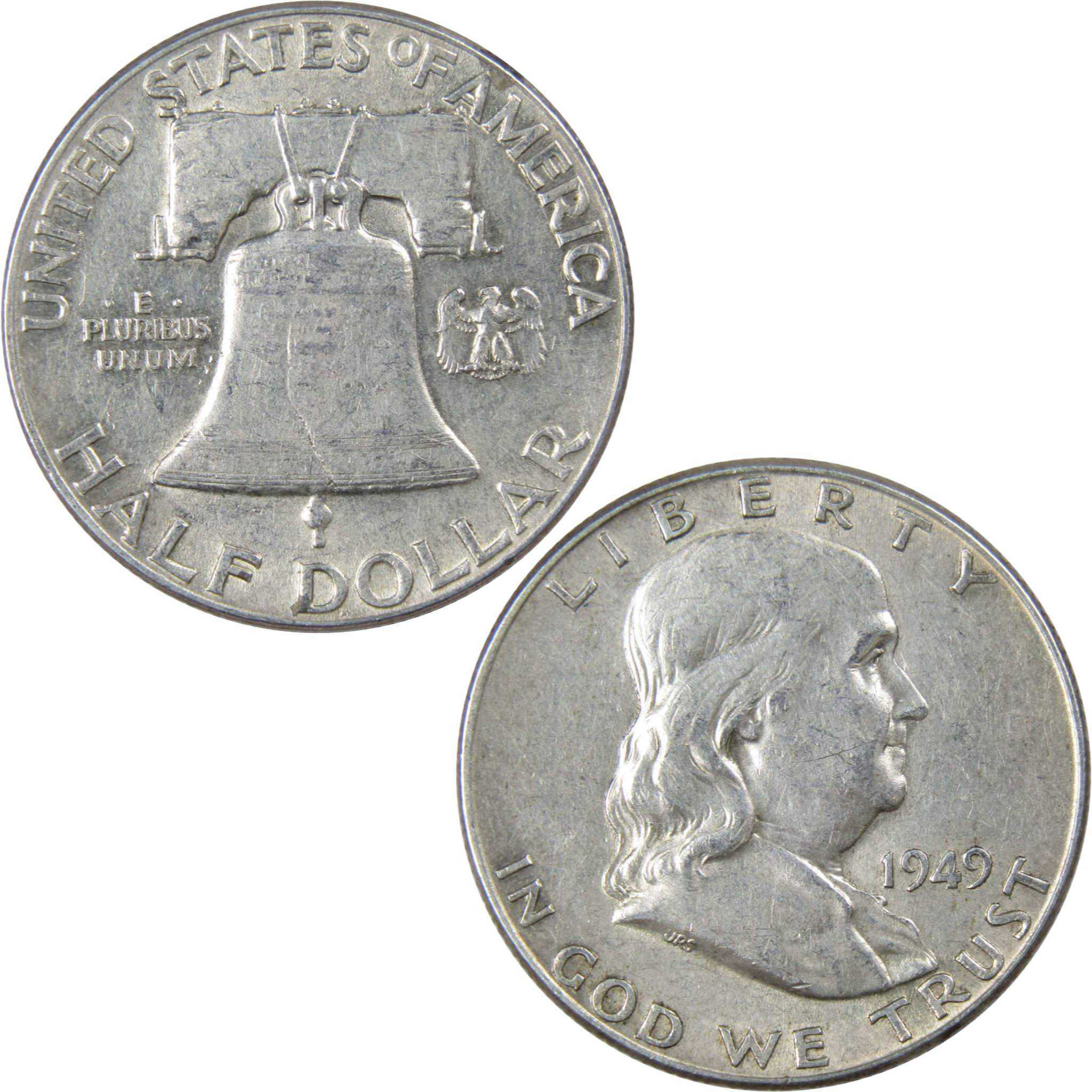 1949 Franklin Half Dollar AU About Uncirculated Silver 50c Coin