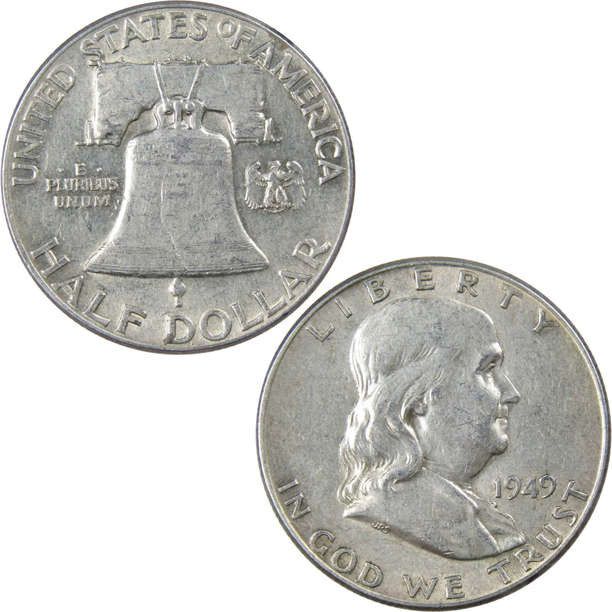 1949 Franklin Half Dollar AU About Uncirculated Silver 50c Coin