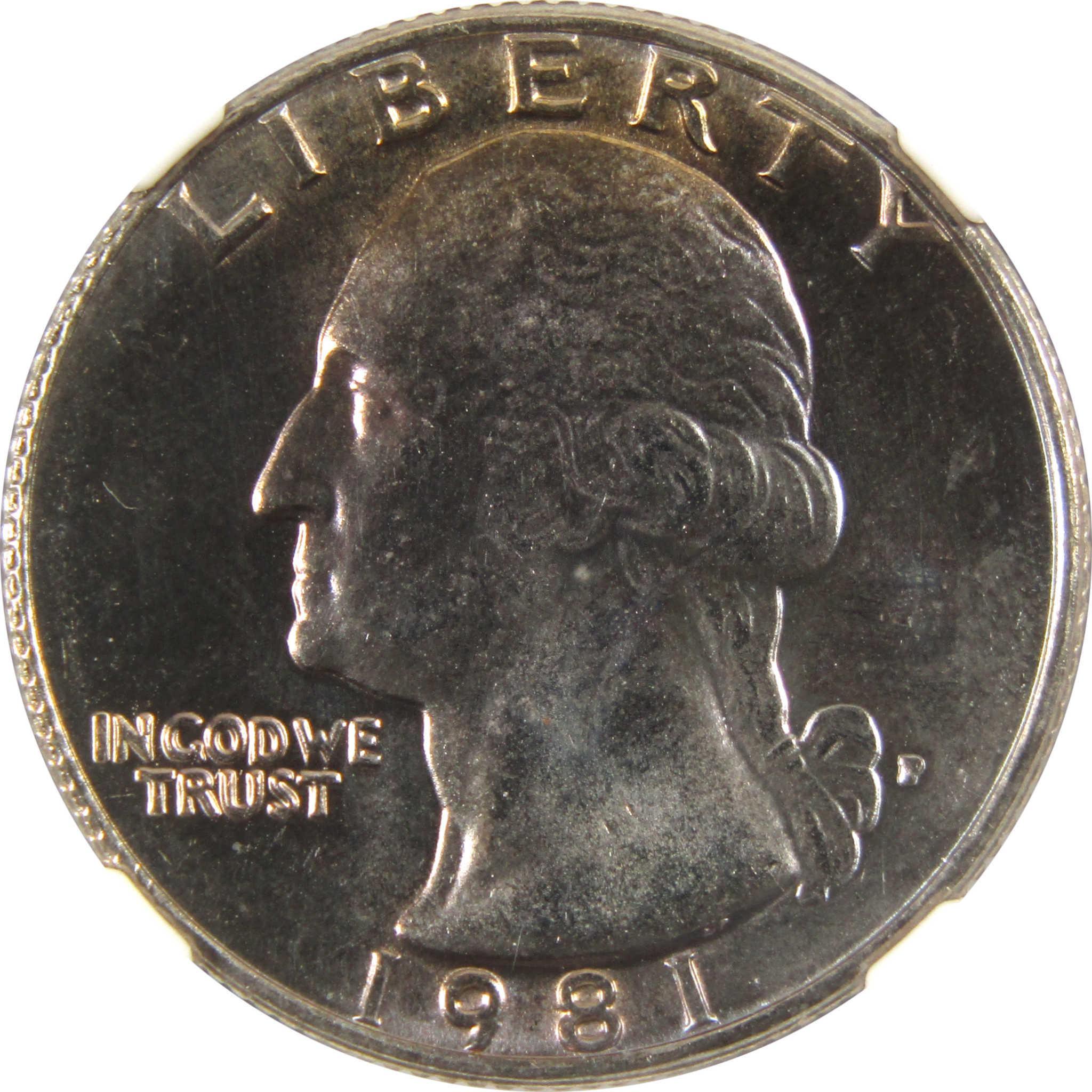 1981 P Washington Quarter MS 67 NGC Clad 25c Uncirculated SKU:I9540