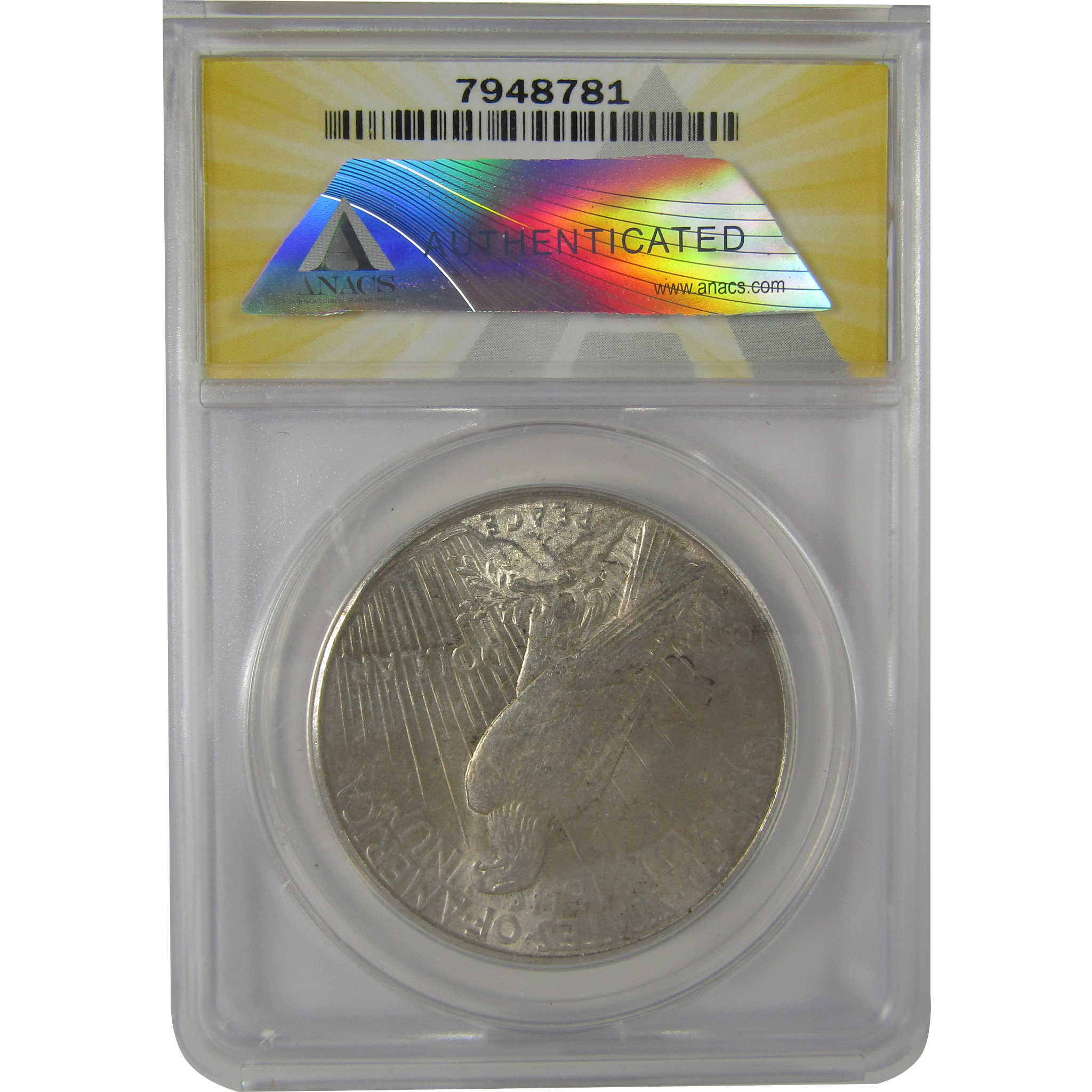 1923 S Peace Dollar AU 50 ANACS Silver $1 Coin SKU:I23057