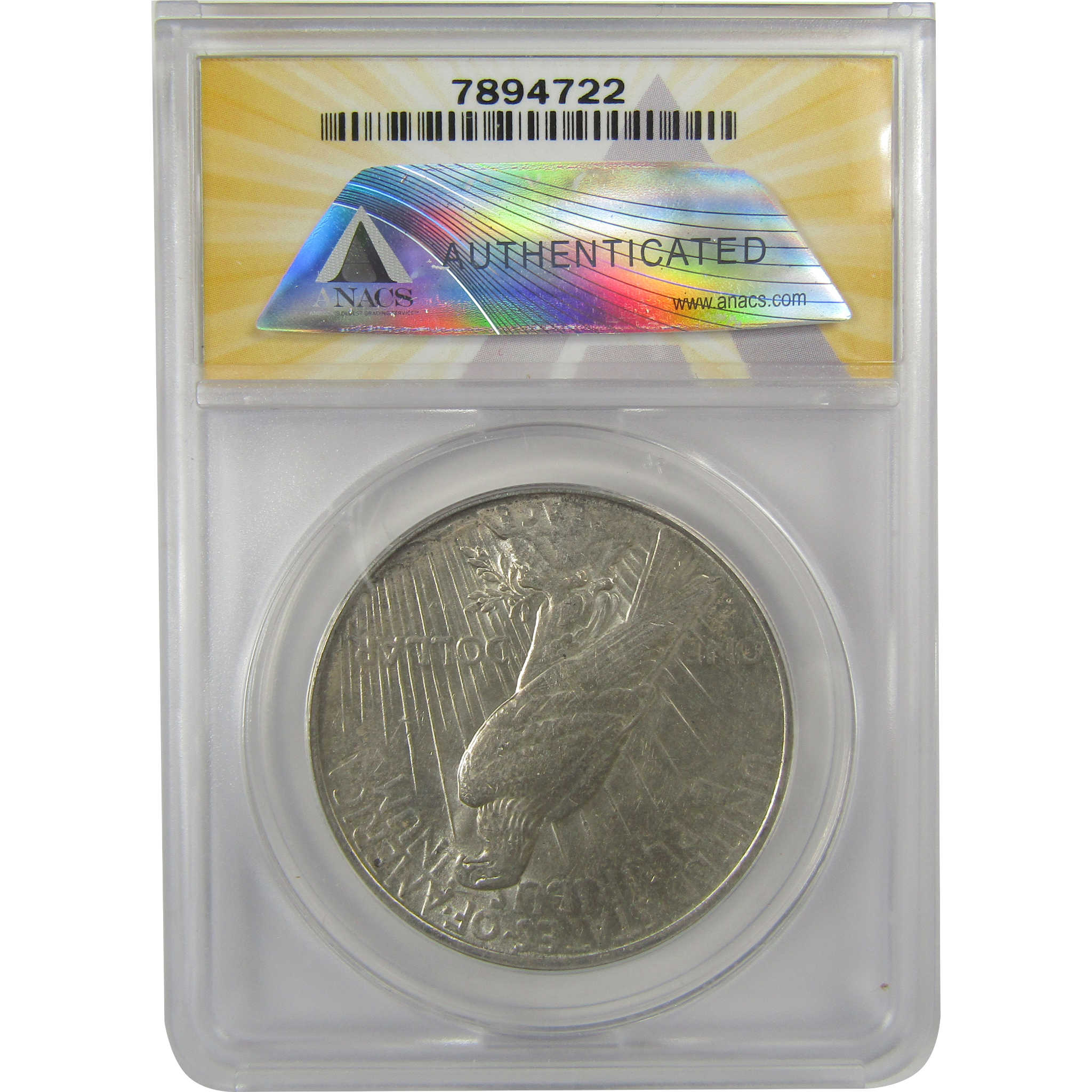 1927 D Peace Dollar AU 58 ANACS Silver $1 Coin SKU:I20433