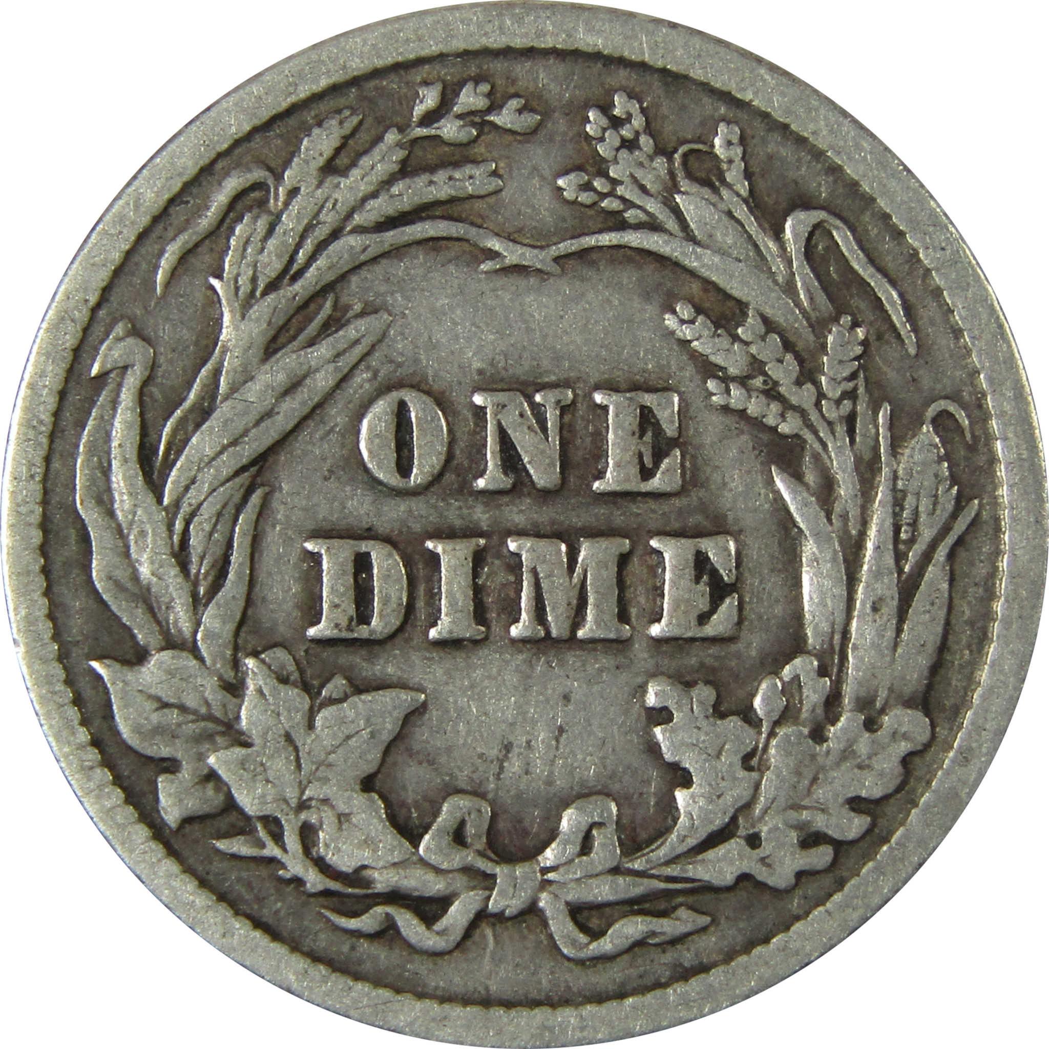 1913 Barber Silver Dime F Fine 10c Coin Collectible SKU:CP983