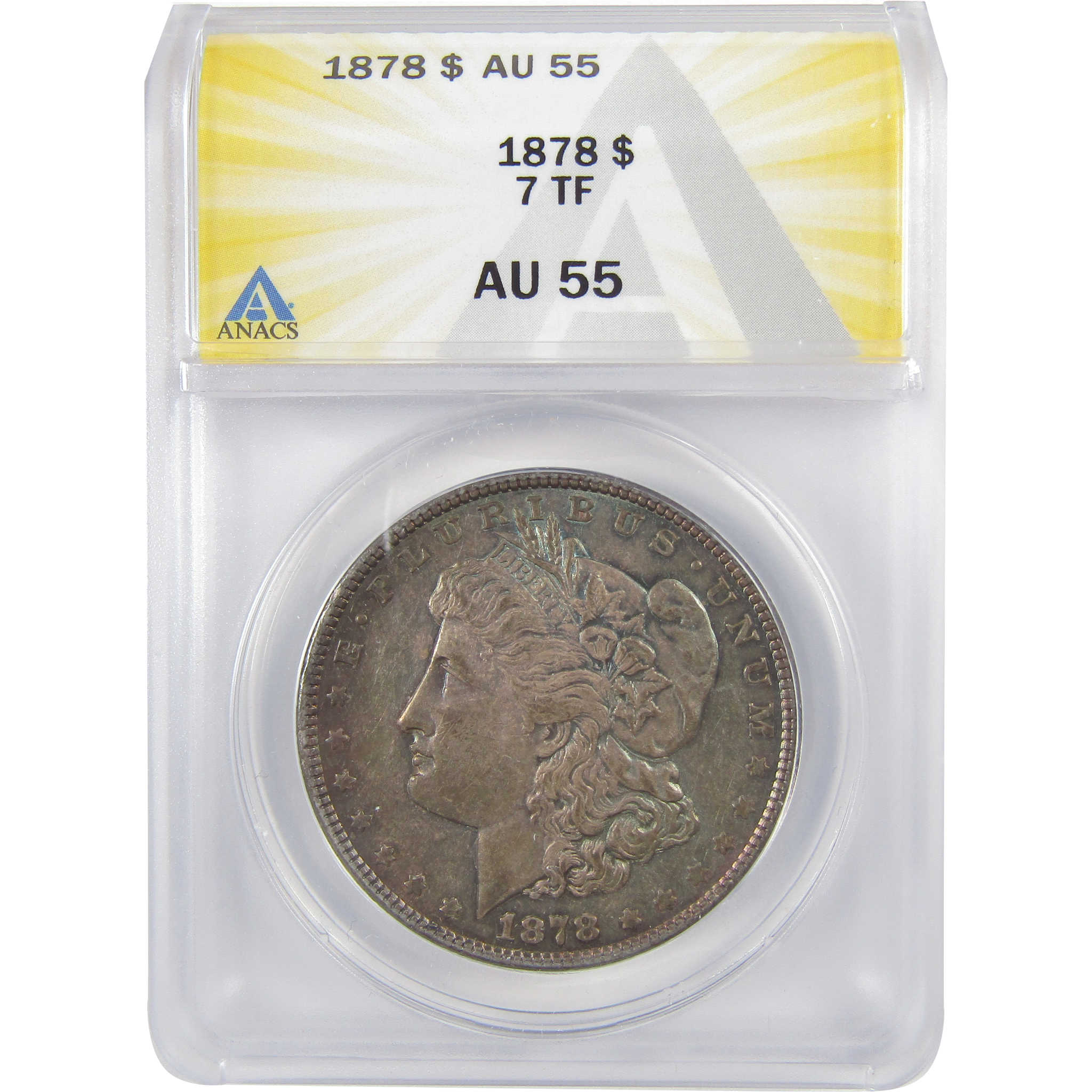 1878 7TF Rev 78 Morgan Silver Dollar AU 55 ANACS $1 Coin SKU:I25656