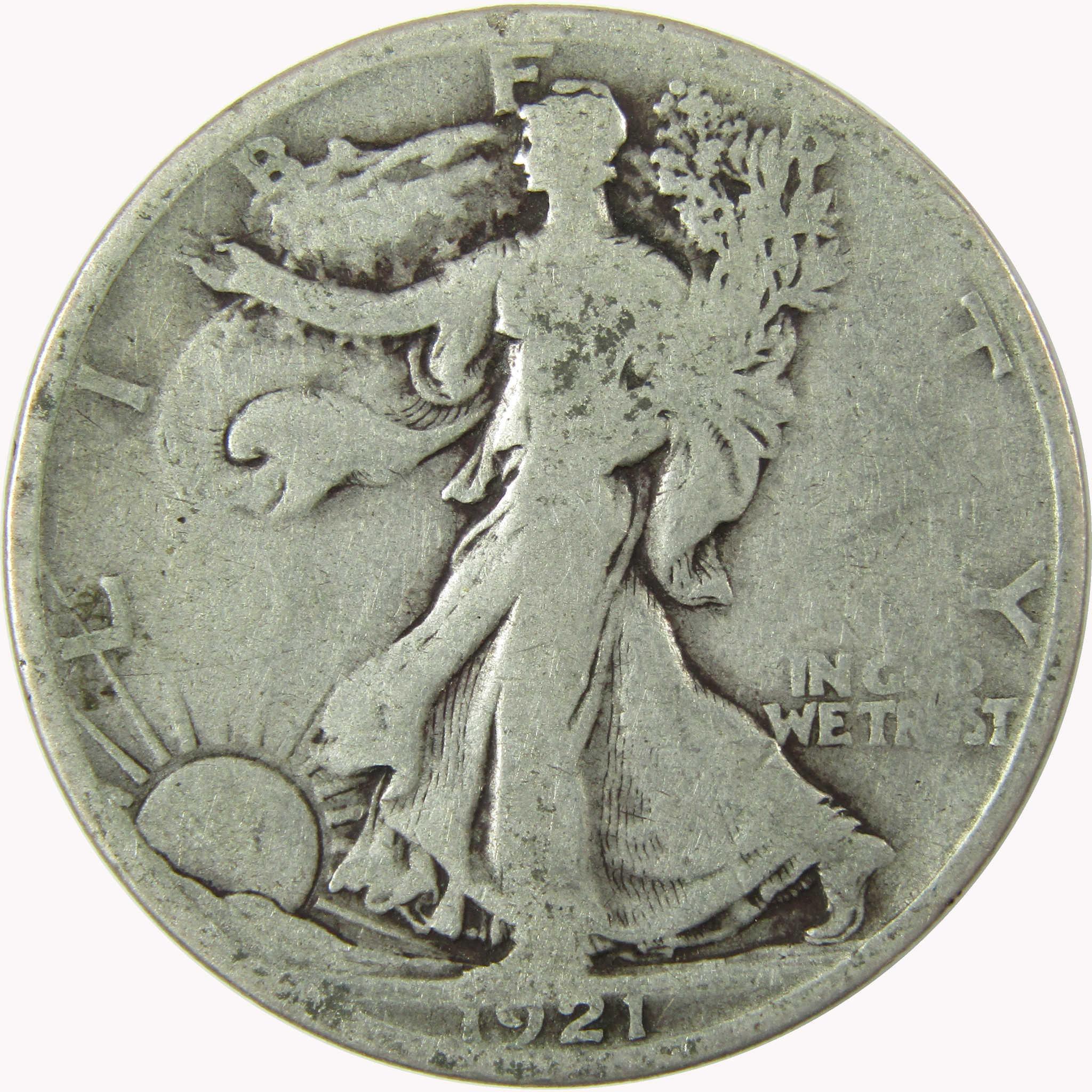 1921 S Liberty Walking Silver 50c VG Very Good Details SKU:CP1456
