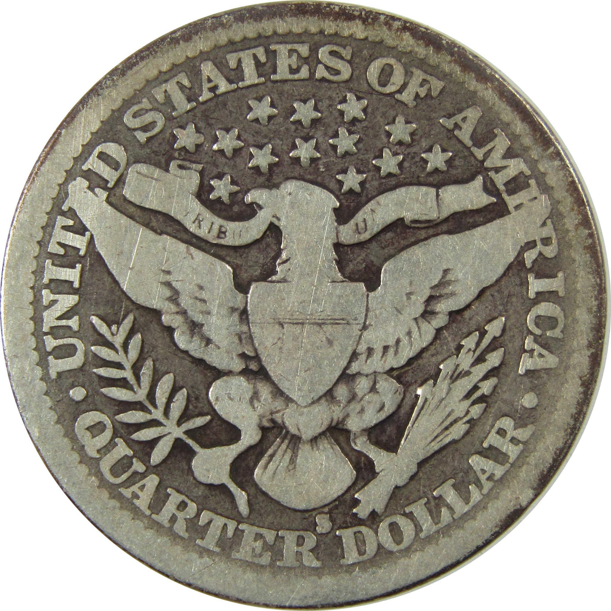 1915 S Barber Silver Quarter G Good Details 25c Coin SKU:I25788