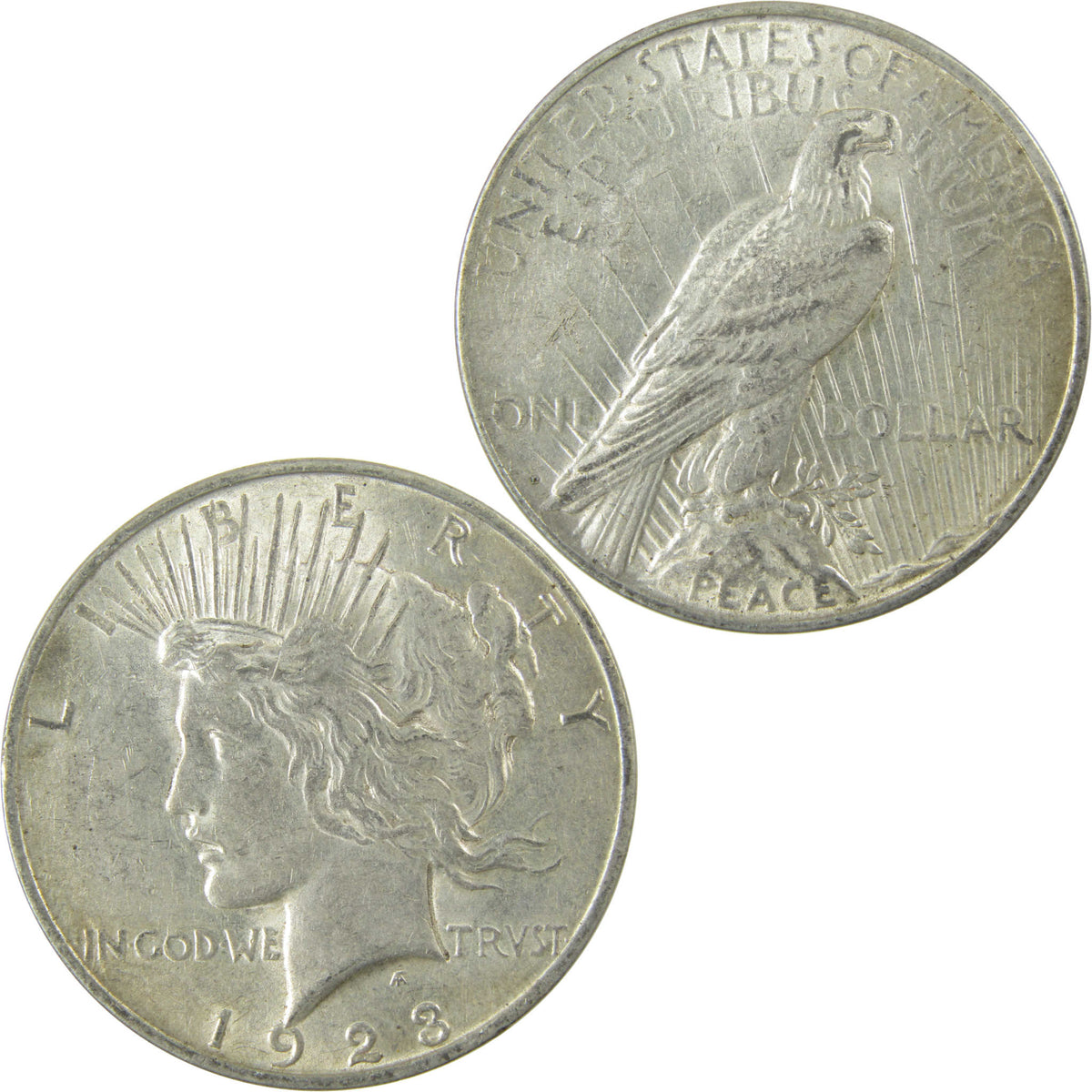 1923 D Peace Silver Dollar AU About Uncirculated $1 Coin SKU:CP1580