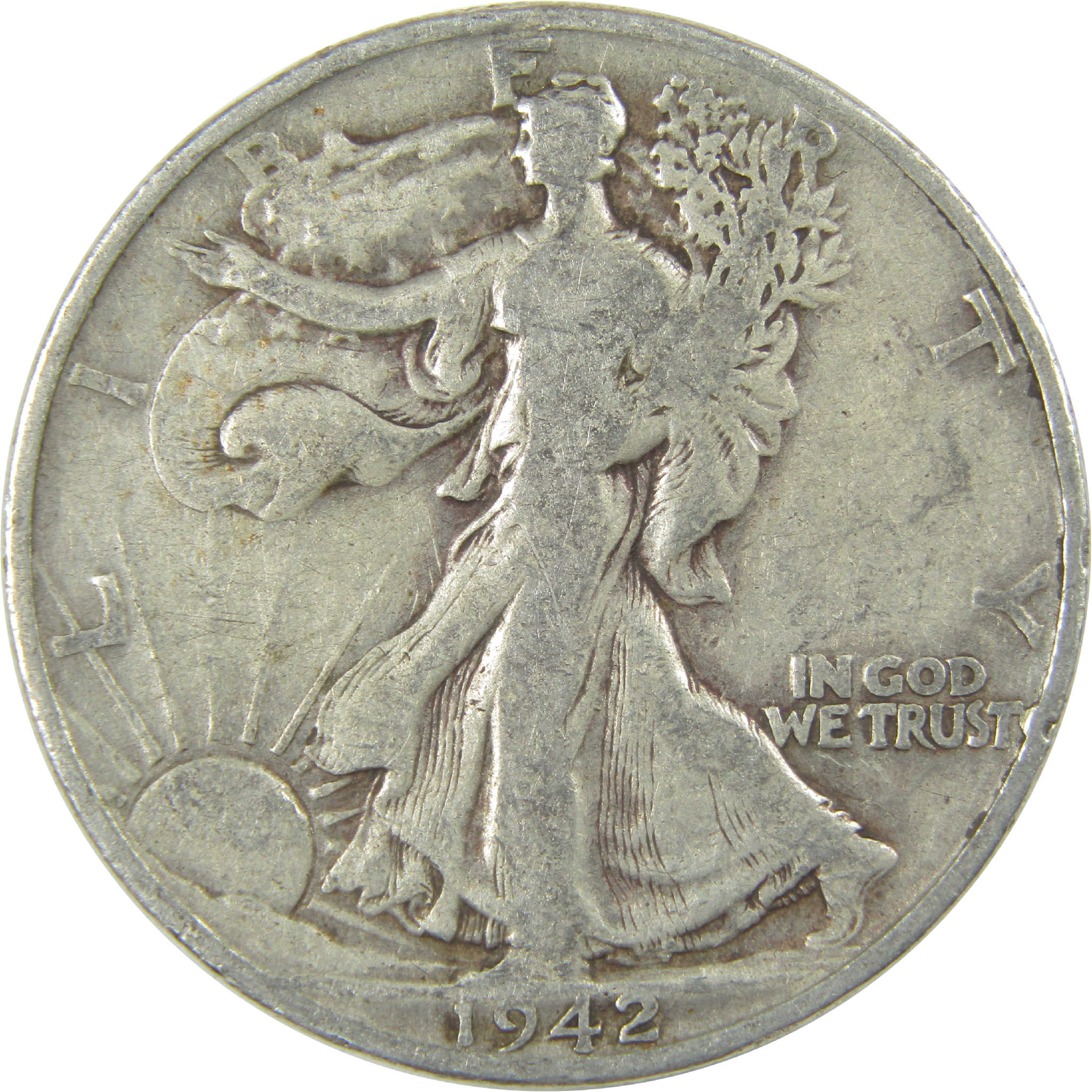 1942 D Liberty Walking Half Dollar G Good Silver 50c Coin