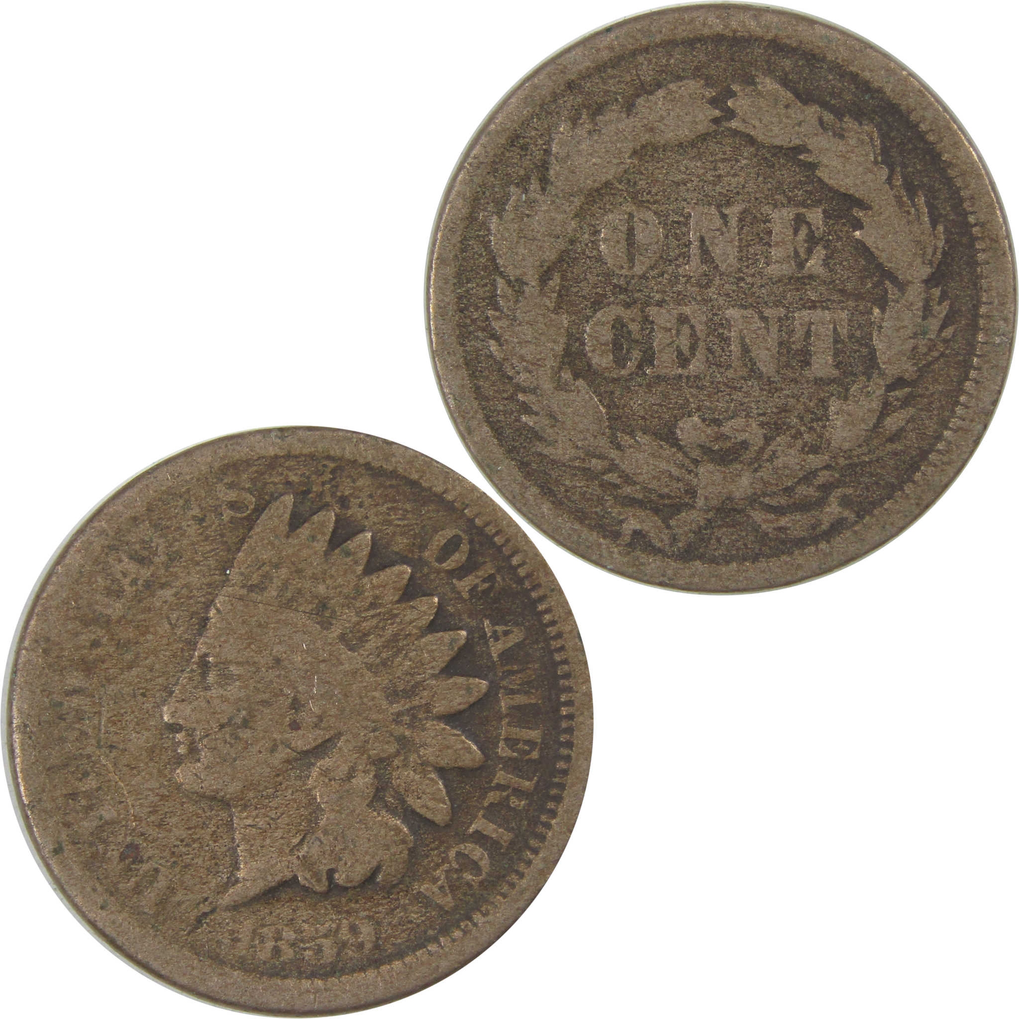 1859 Indian Head Cent AG About Good Penny 1c Coin SKU:I23272