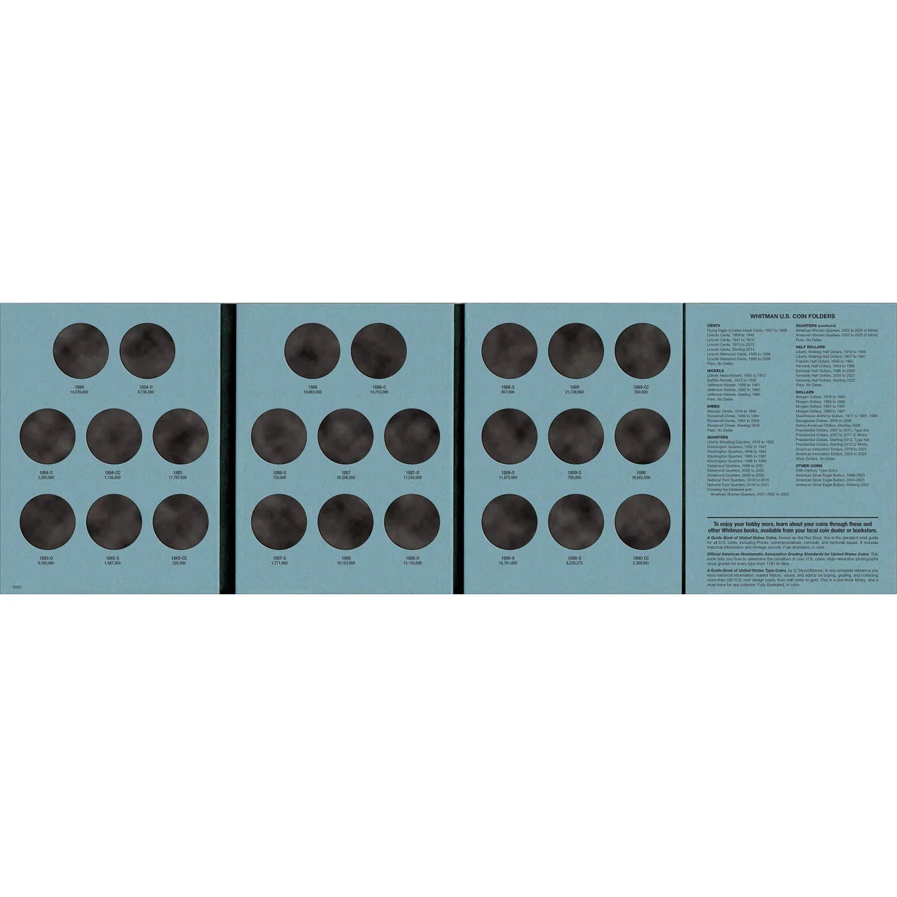 Whitman Morgan Silver Dollar Coin Folder Collection #2 1884-1890