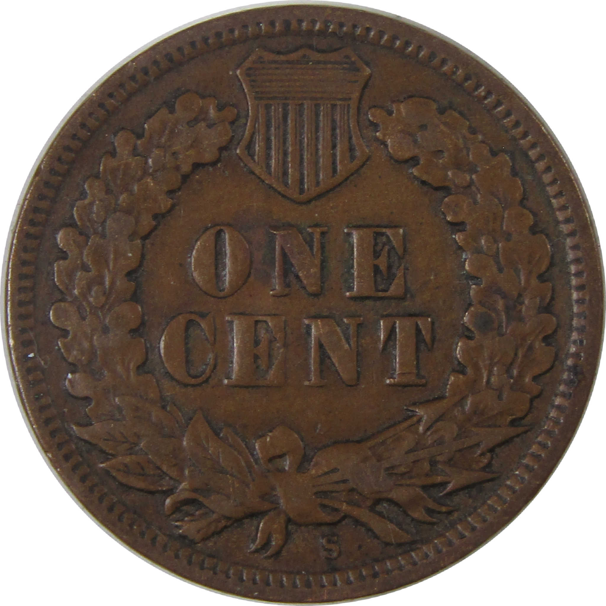 1908 S Indian Head Cent F Fine Penny 1c Coin SKU:I18121