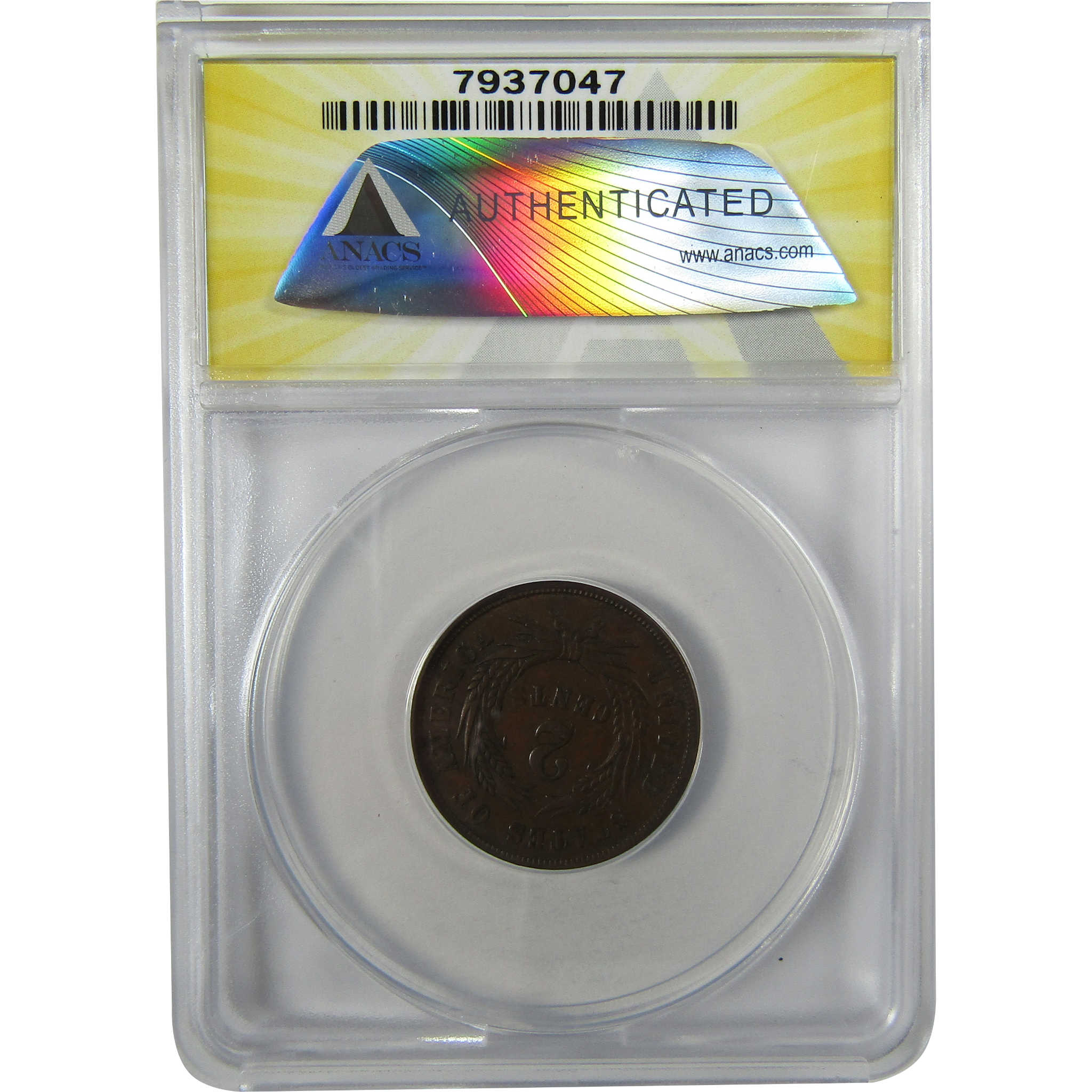1864 Large Motto Two Cent Piece AU 50 ANACS 2c Coin SKU:I27983