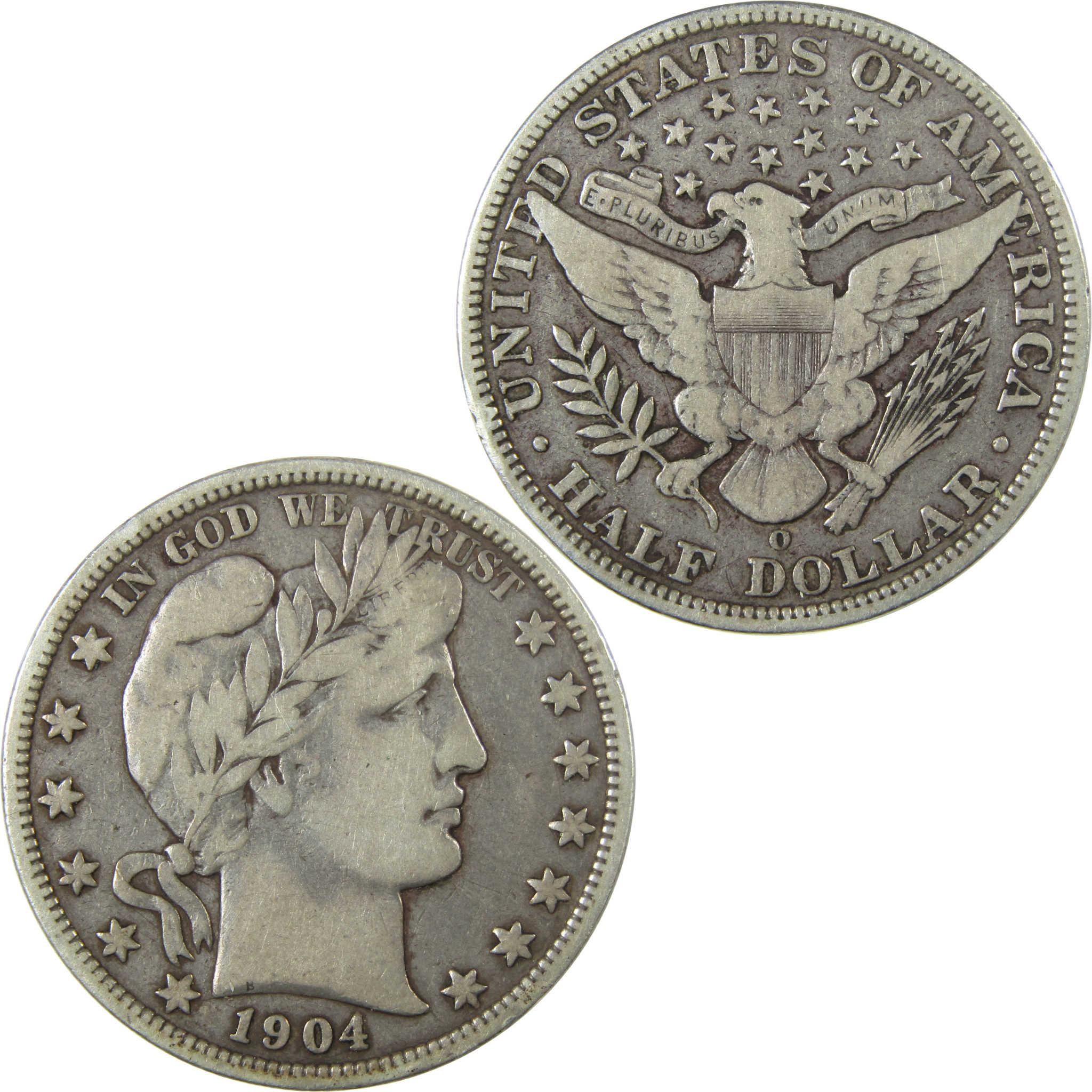 1904 O Barber Silver Half Dollar VF Very Fine 50c Coin SKU:I27099