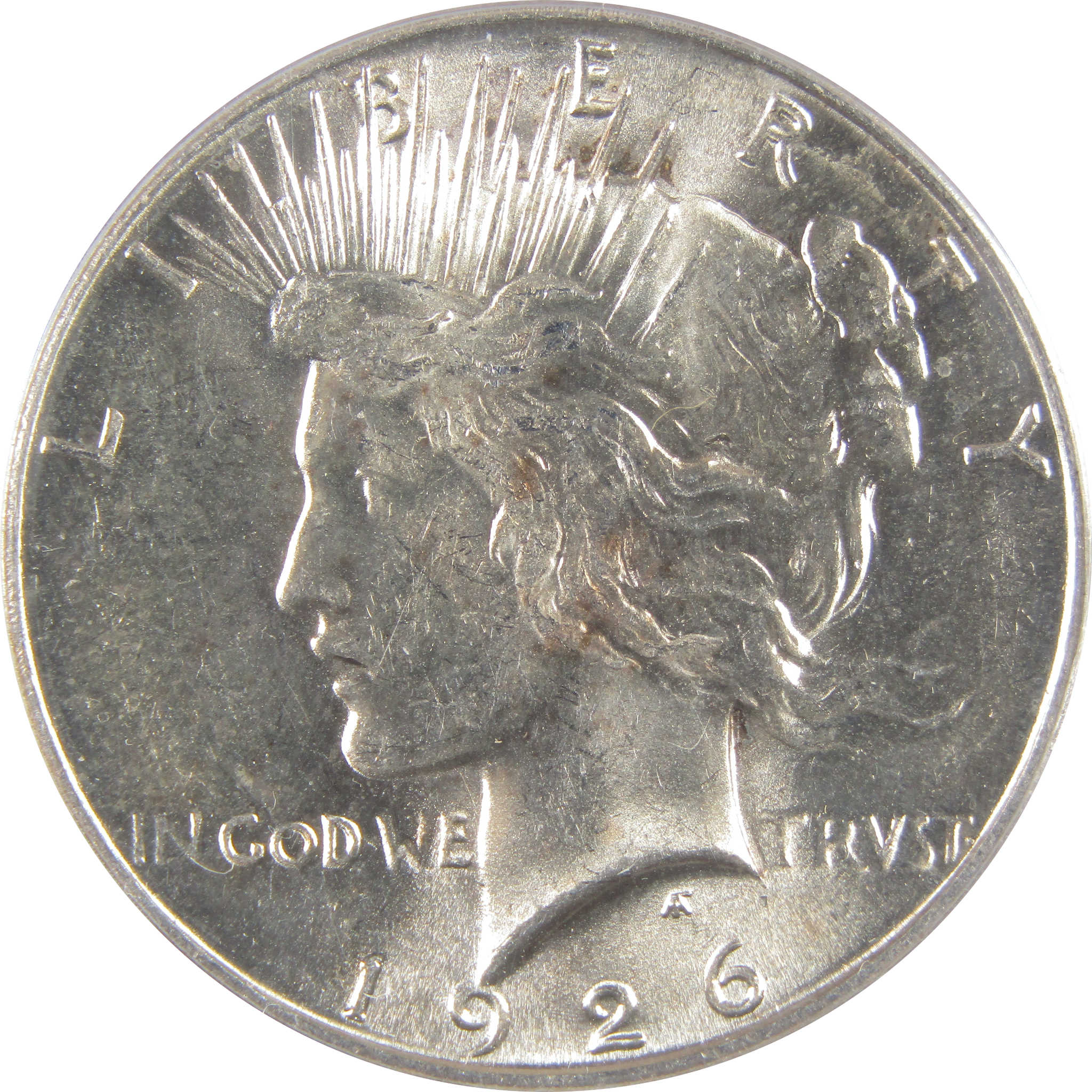 1926 S Peace Dollar MS 60 ANACS Silver Uncirculated $1 Coin SKU:I18604