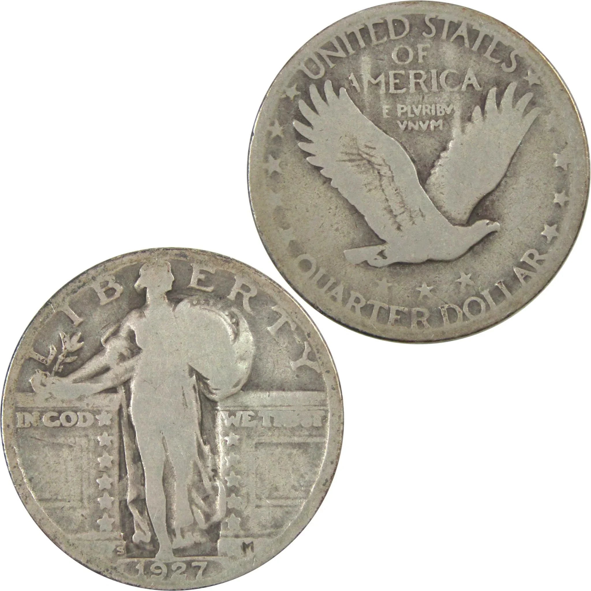 1927 S Standing Liberty Quarter G Good Silver 25c Coin SKU:I15313