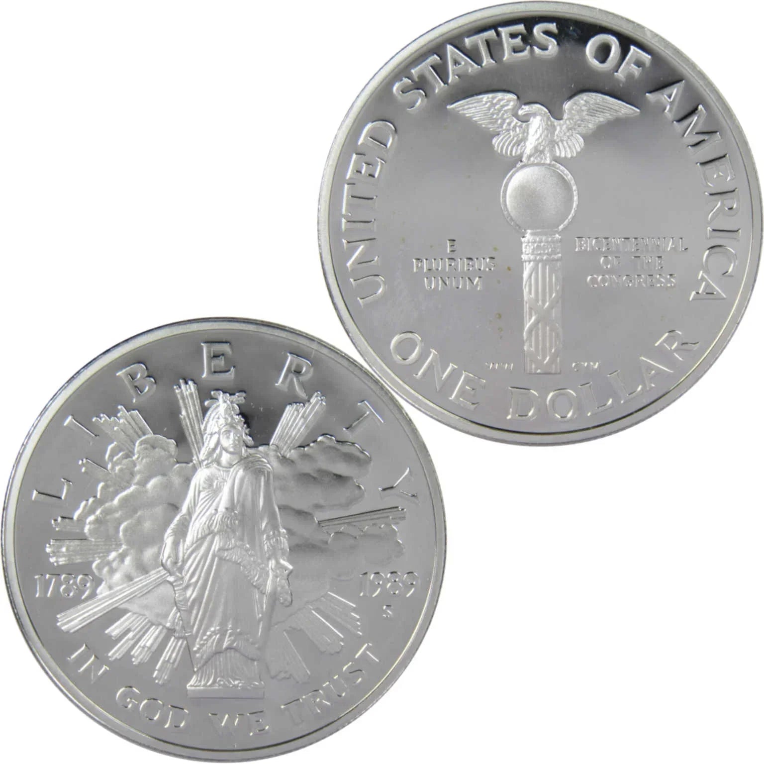 1989 S Congress Bicentennial Commemorative Silver Dollar Proof $1 Coin