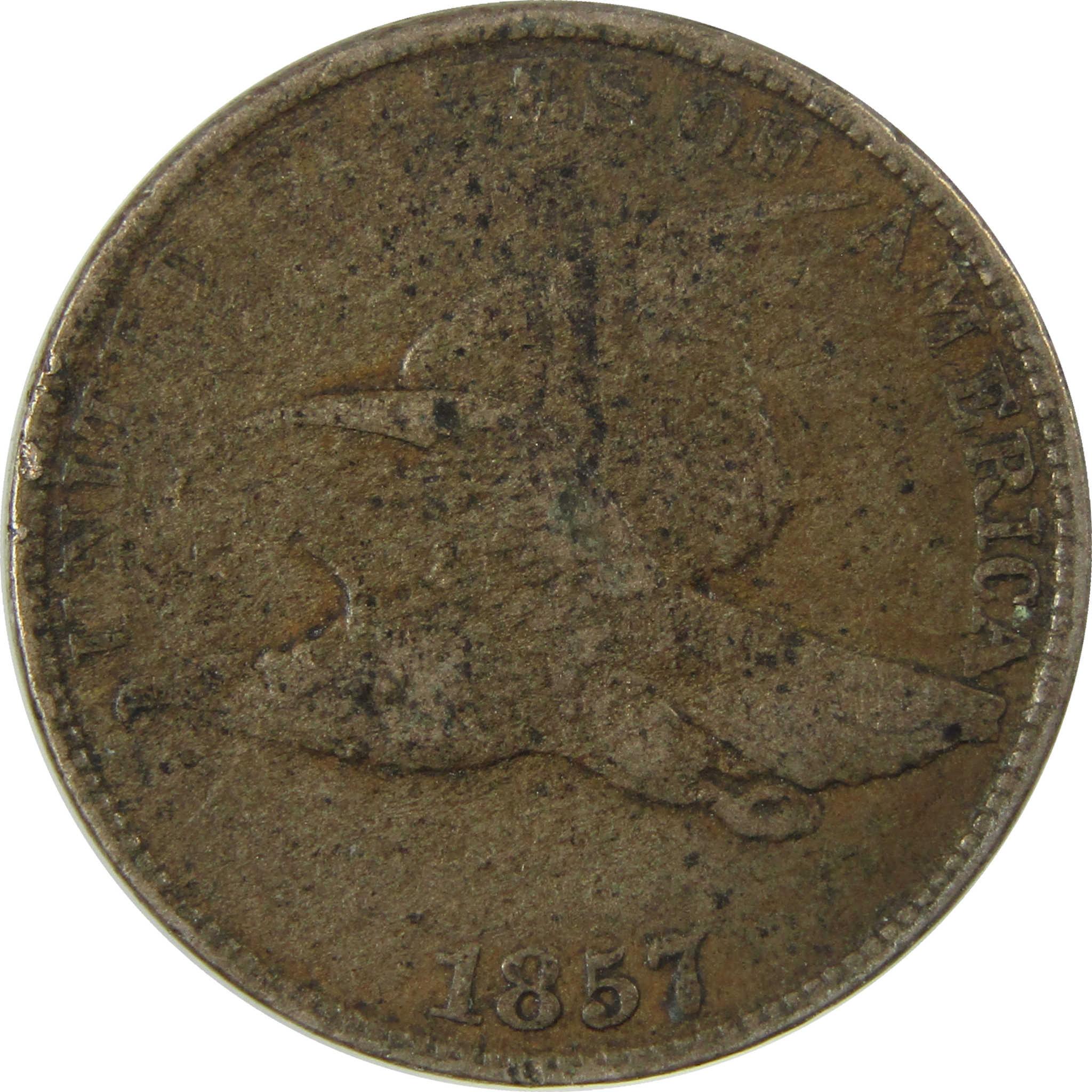 1857 Flying Eagle Cent F Fine Penny 1c Coin Collectible SKU:I26963