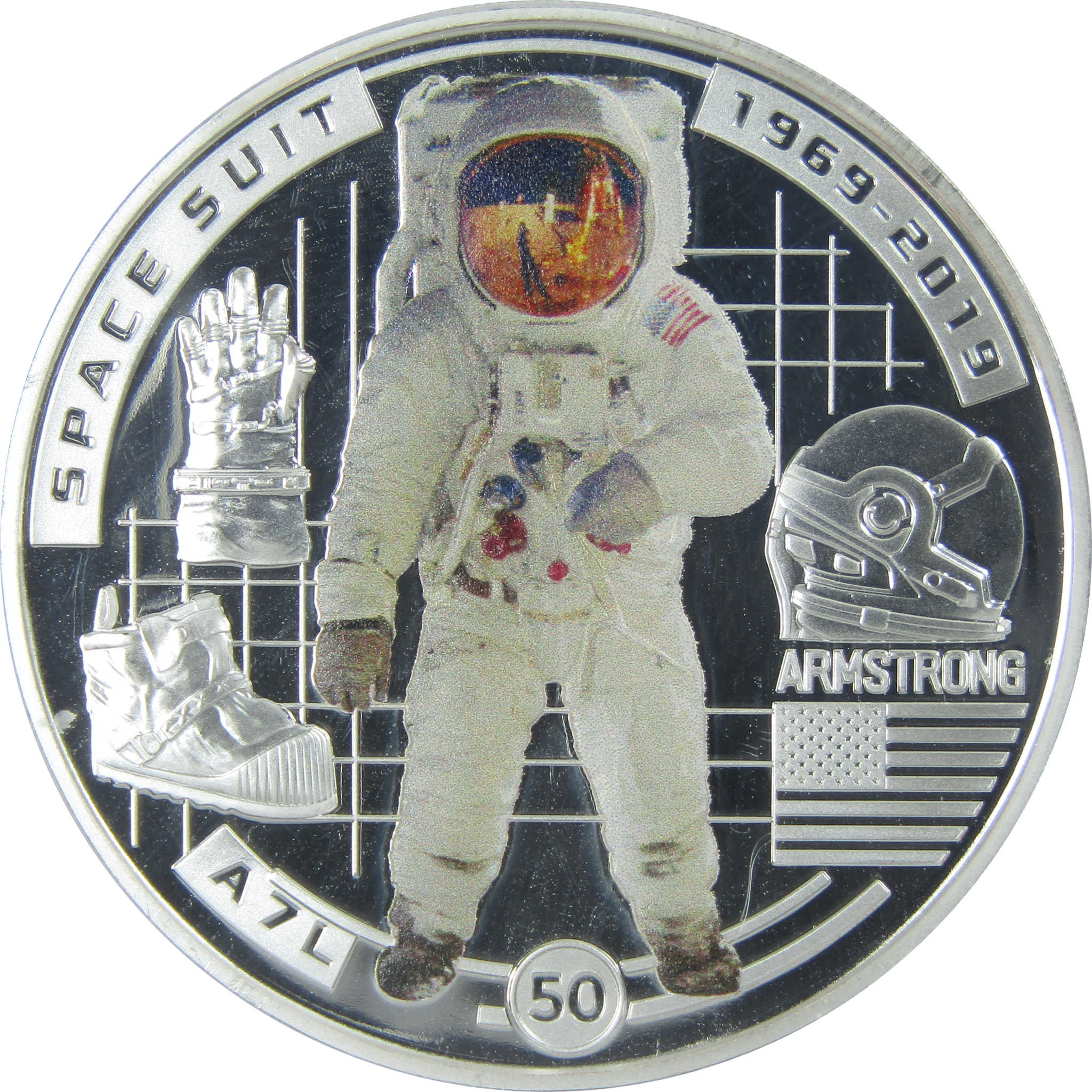 50th Anniversary of Moon Landing Space Suit Proof 2019 Solomon Islands