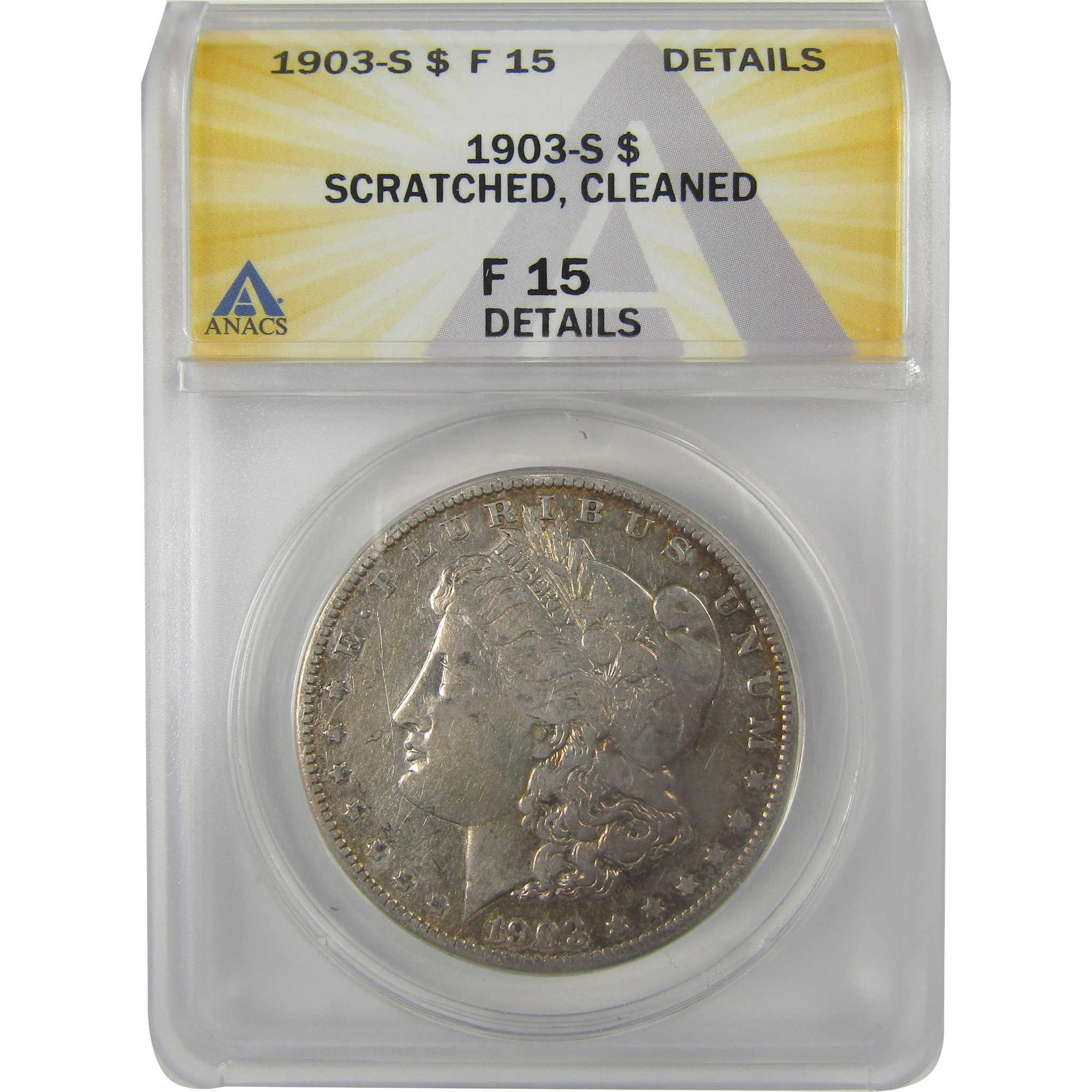 1903 S Morgan Dollar F 15 Details ANACS Silver $1 Coin SKU:I21703 - Morgan coin - Morgan silver dollar - Morgan silver dollar for sale - Profile Coins & Collectibles