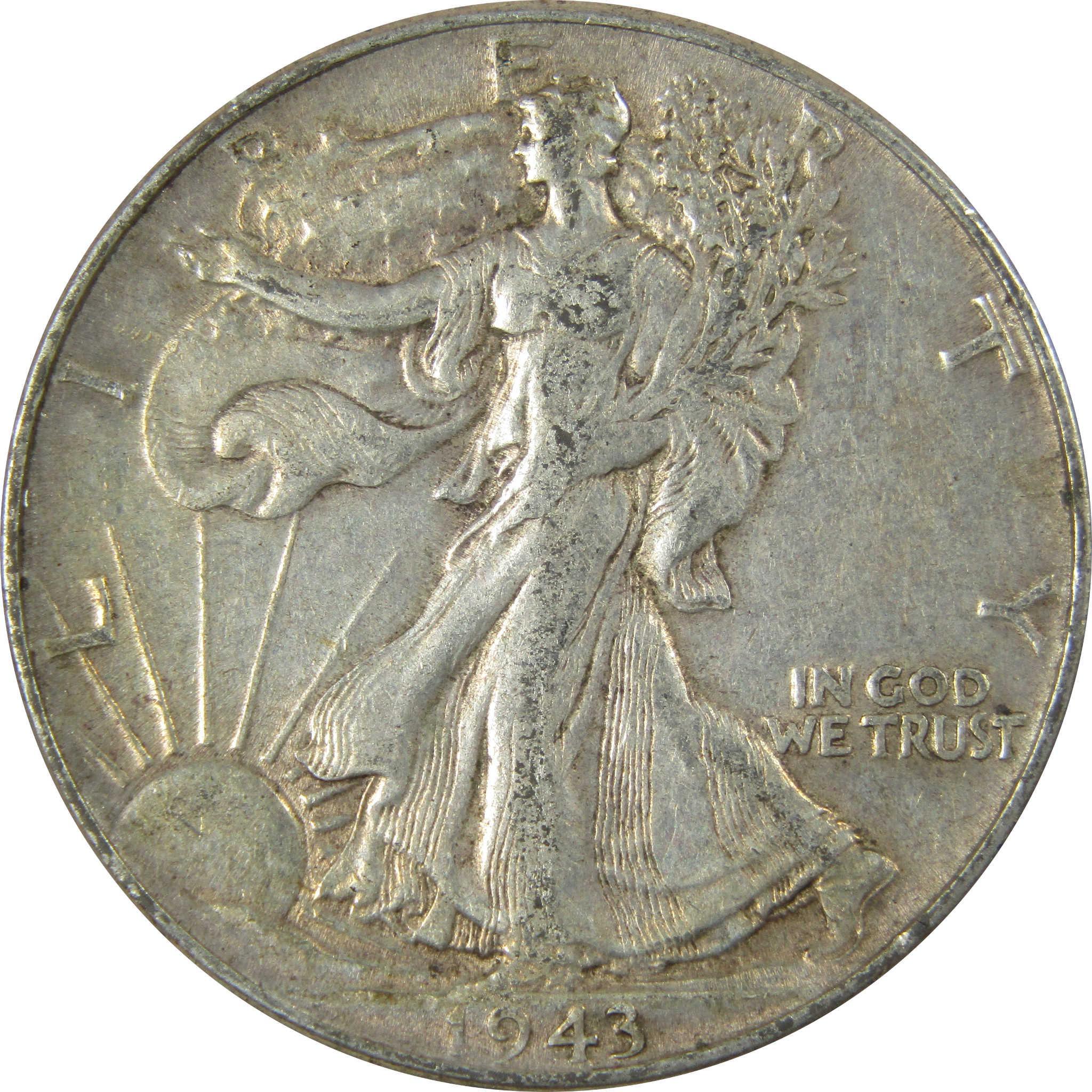 1943 Liberty Walking Silver Half Dollar XF EF Extremely Fine SKU:CP530
