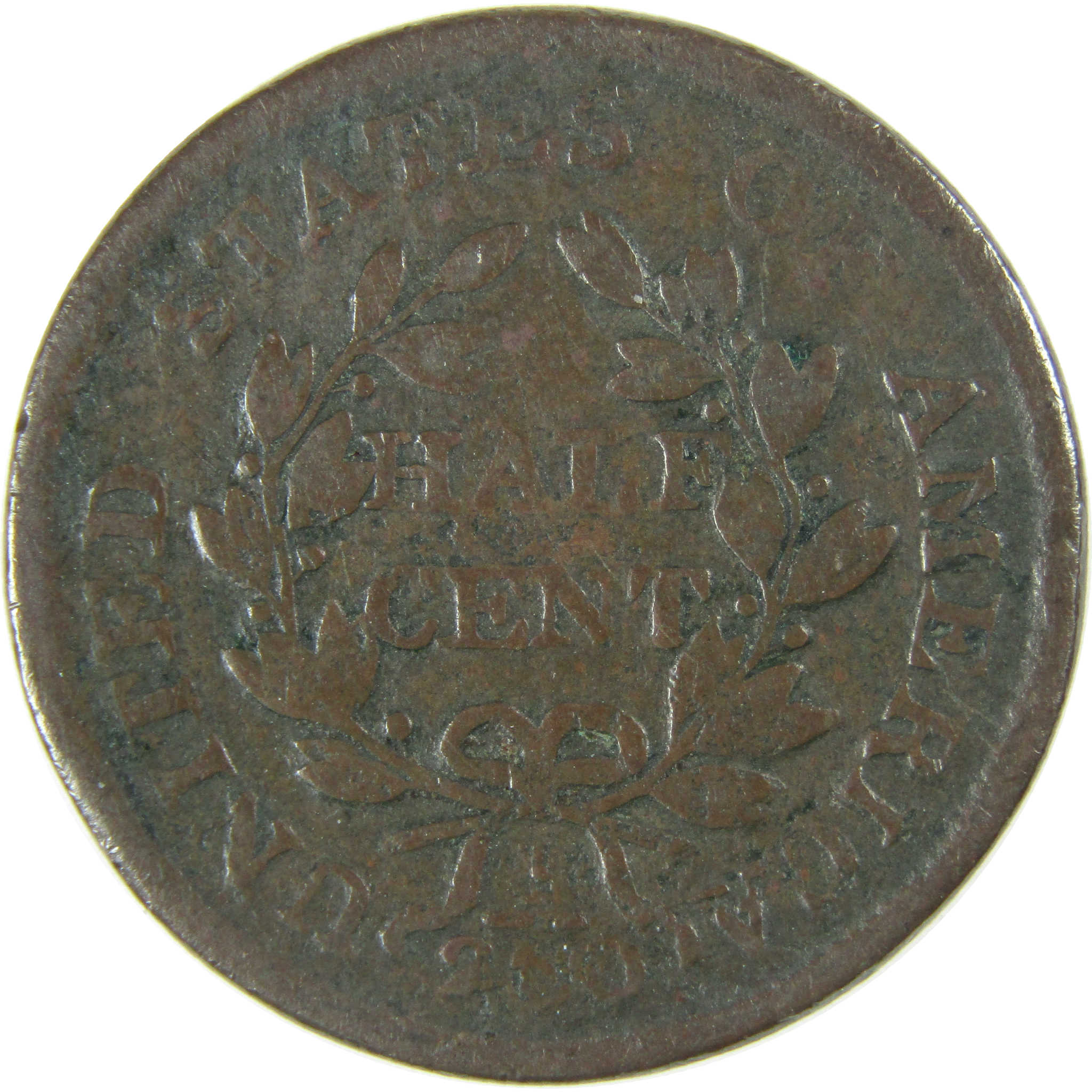 1804 Crosslet 4 Stems Draped Bust Copper 1/2c G Good Coin SKU:EL27093