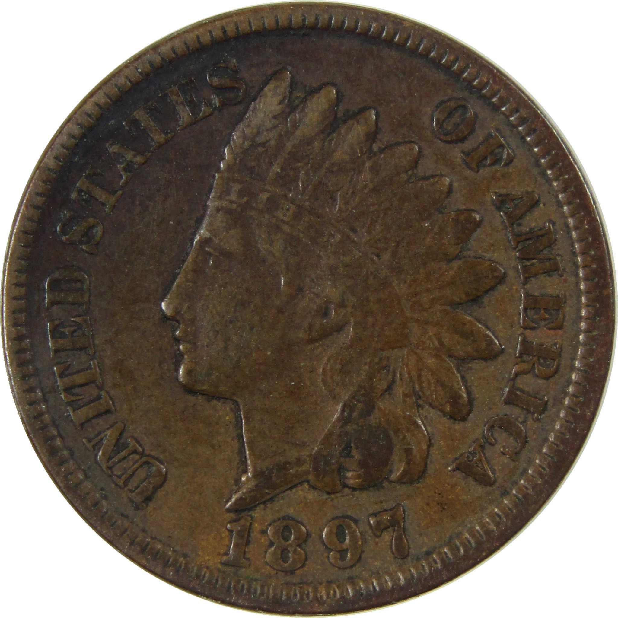 1897 Indian Head Cent VF Very Fine Penny 1c Coin SKU:I26966